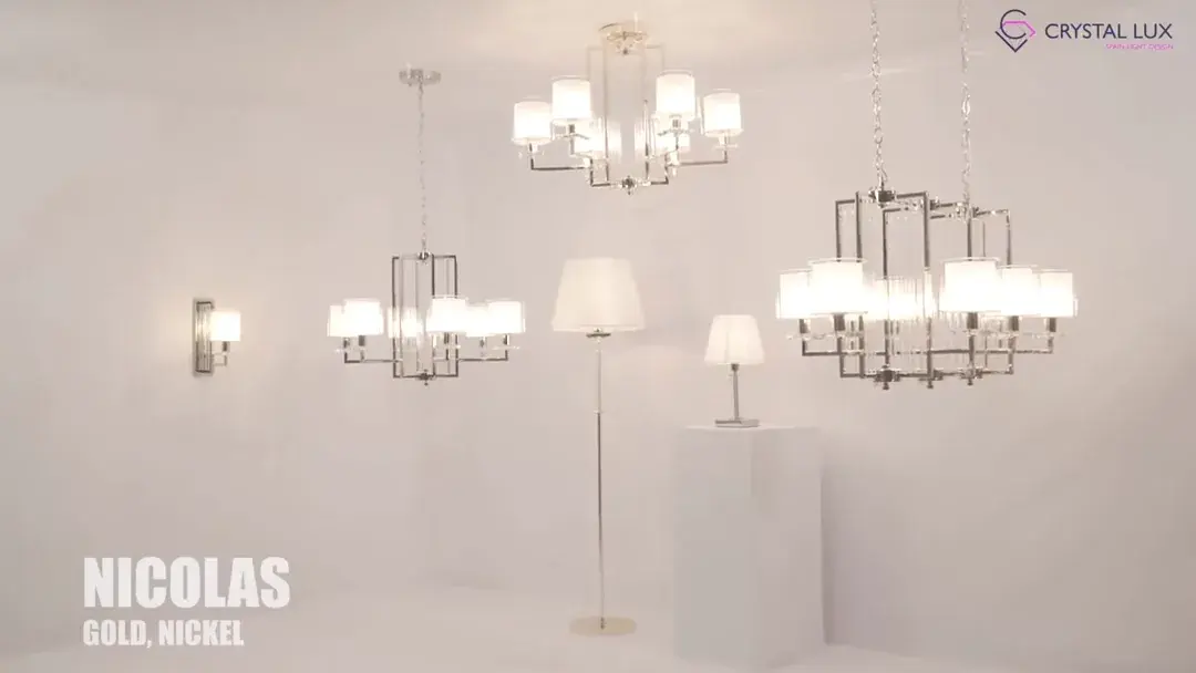 Видеообзор — Настольная лампа Crystal Lux NICOLAS LG1 GOLD/WHITE — золотой