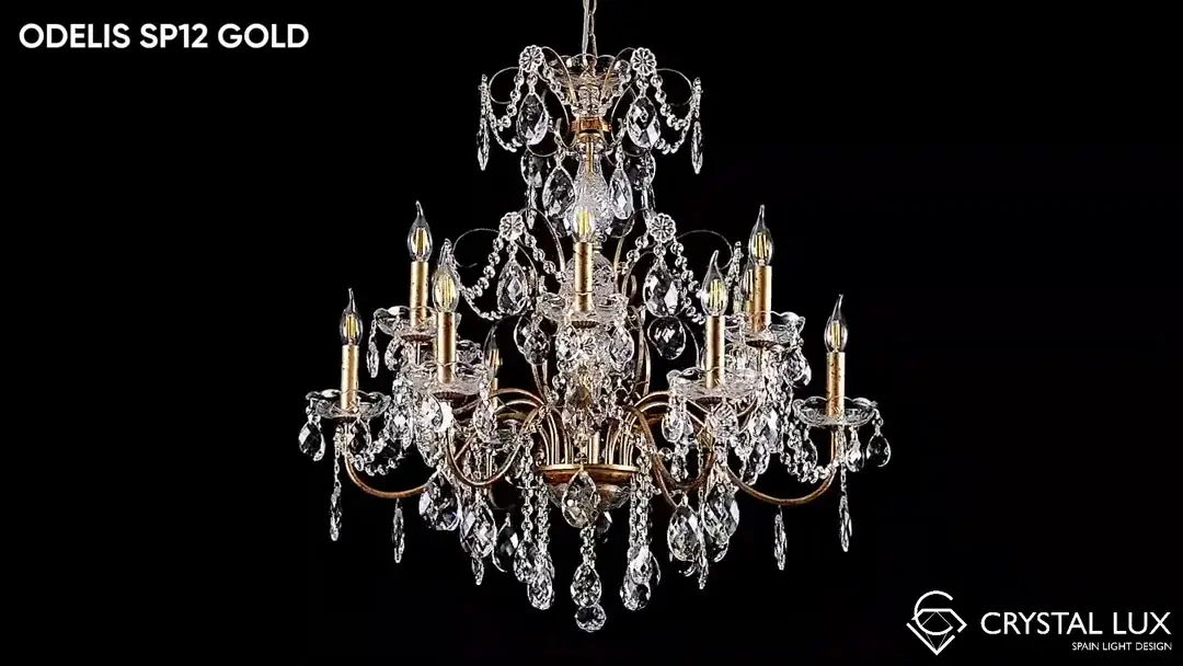 Видеообзор — Люстра Crystal Lux ODELIS SP6 GOLD — золотой