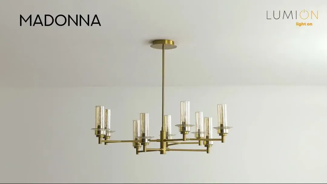 Видеообзор — Бра Lumion из бронзы со стилизованным цилиндрическим плафоном из матового янтарного стекла