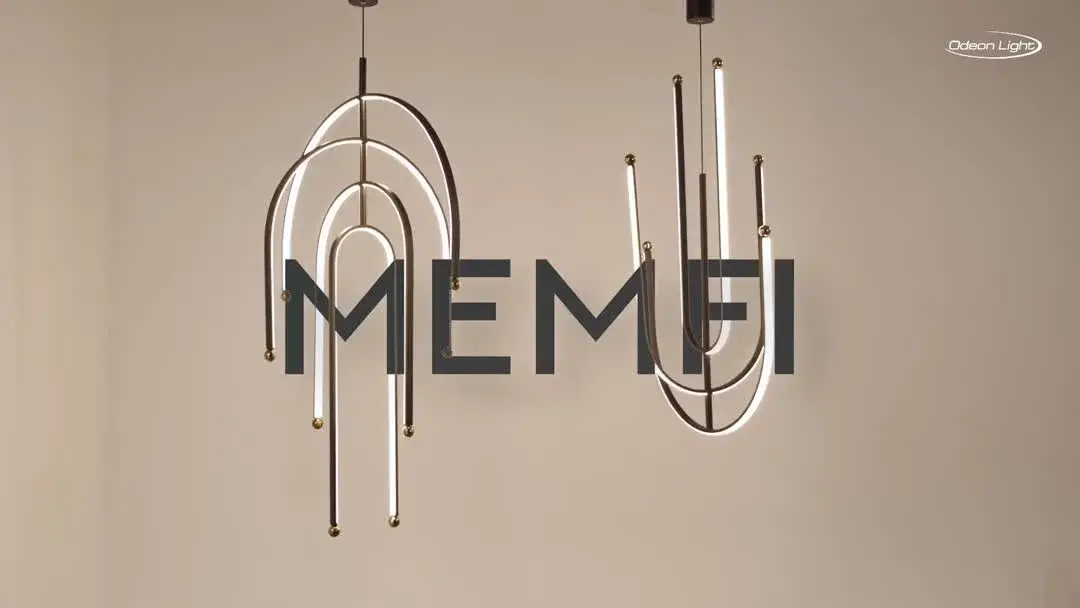 Видеообзор — Подвесная люстра Odeon Light с множеством изогнутых рожков из черного матового металла в стиле Модерн