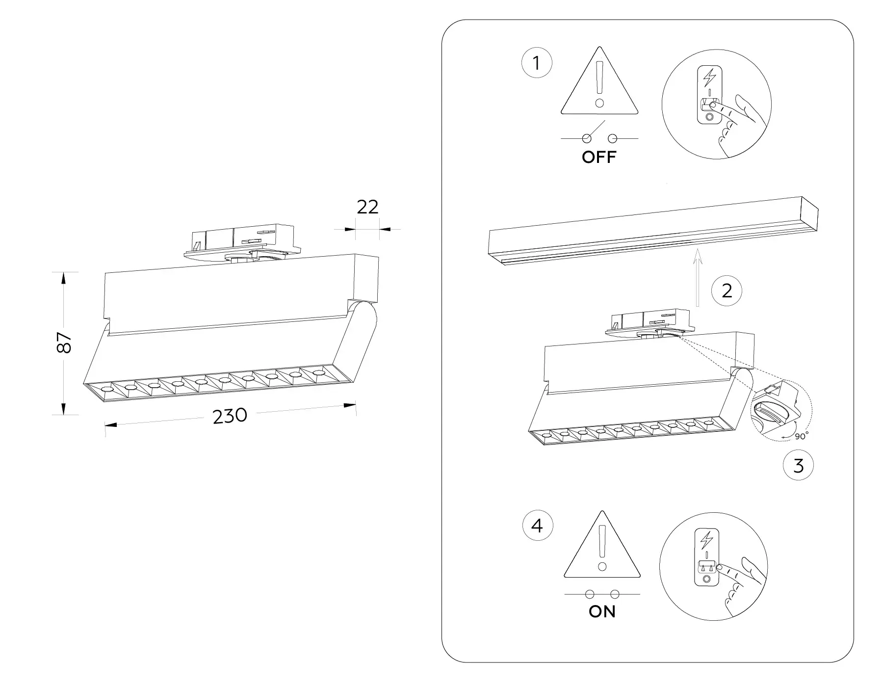 Трековый светильник Ambrella Light GL6817 — черный, ракурс 2