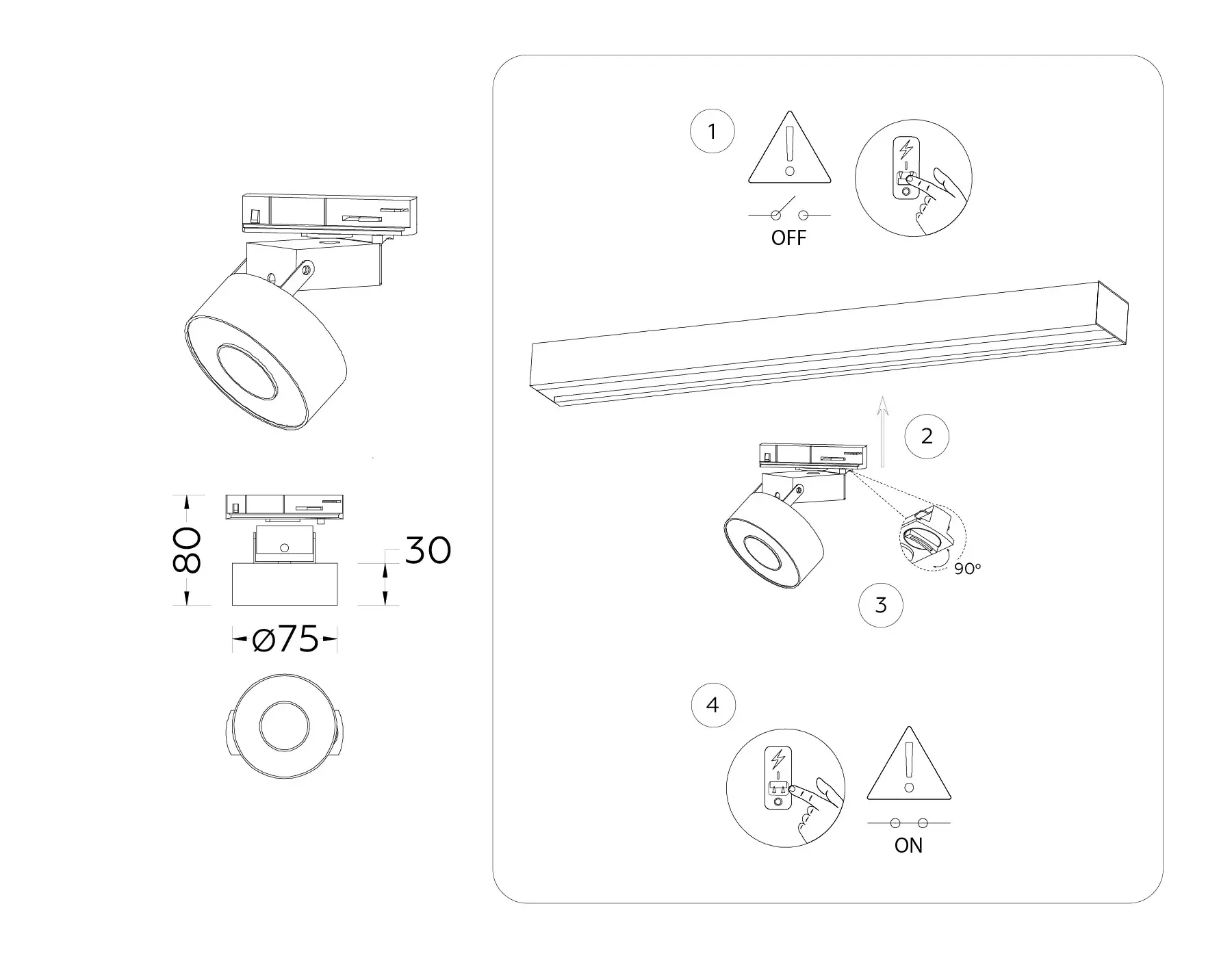 Трековый светильник Ambrella Light GL6861 — белый, ракурс 2