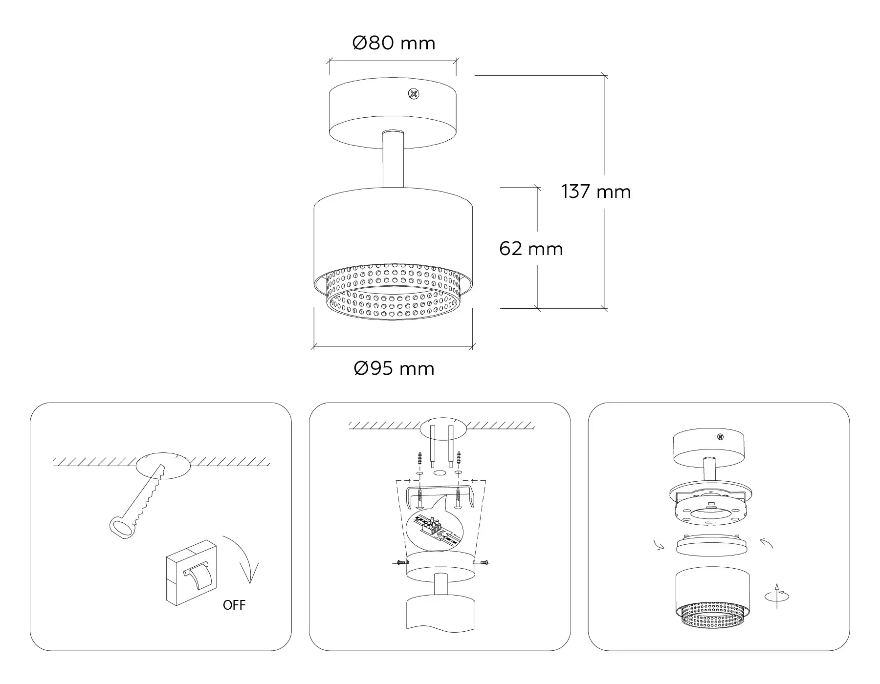 Спот Ambrella Light TN71282 — черный, ракурс 2
