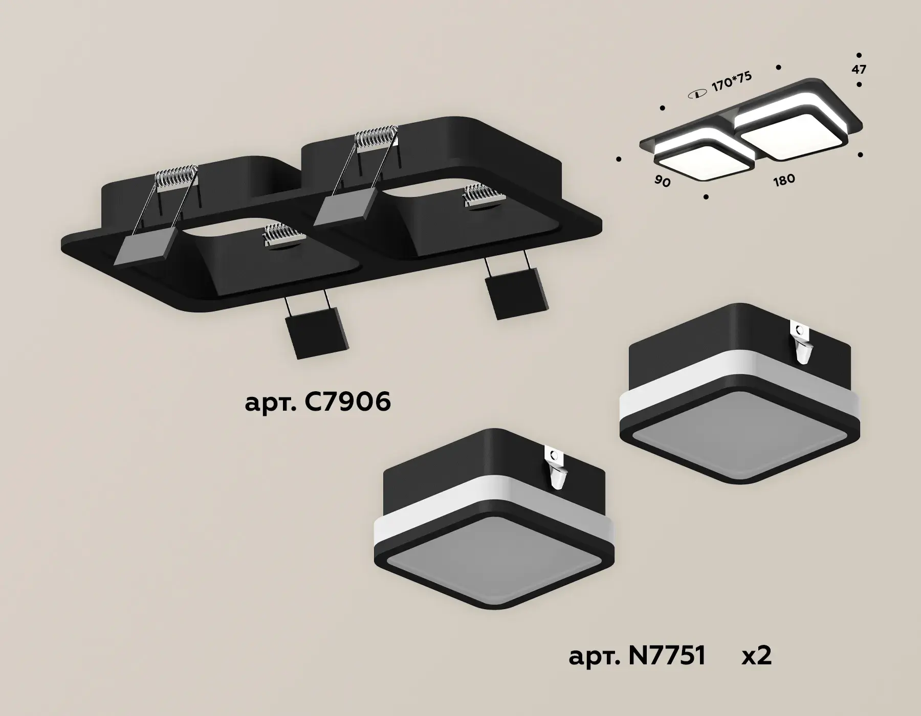 Точечный светильник Ambrella Light XC7906012 — черный