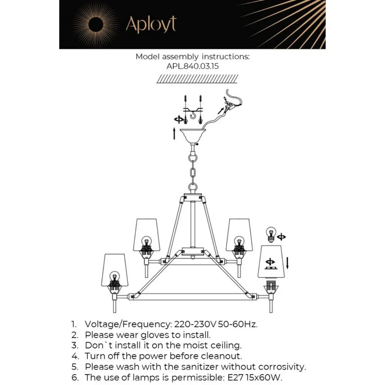 Люстра Aployt APL.840.03.15 LYUS — бронза