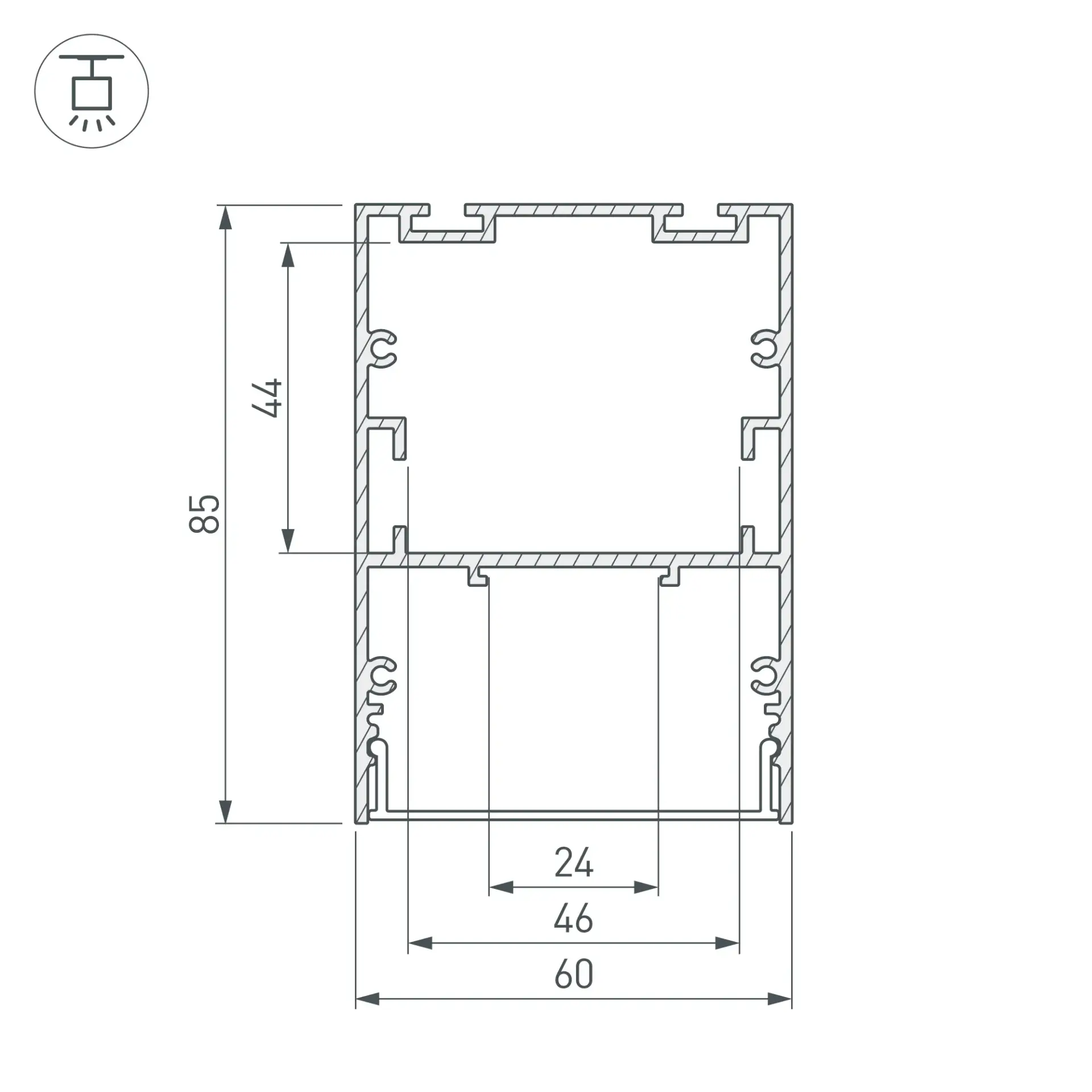 Профиль ARH-LINE-6085-2000 ANOD, ракурс 4