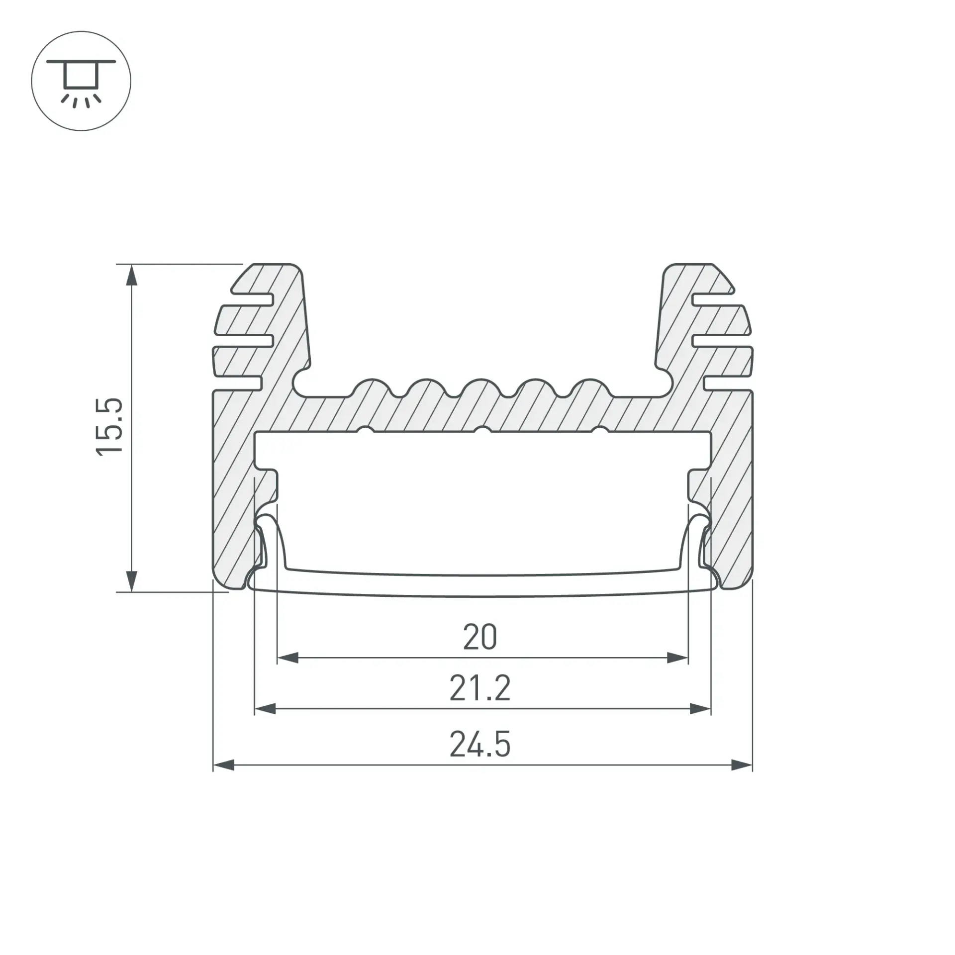 Профиль ARH-WIDE-H16-2000 ANOD, ракурс 3