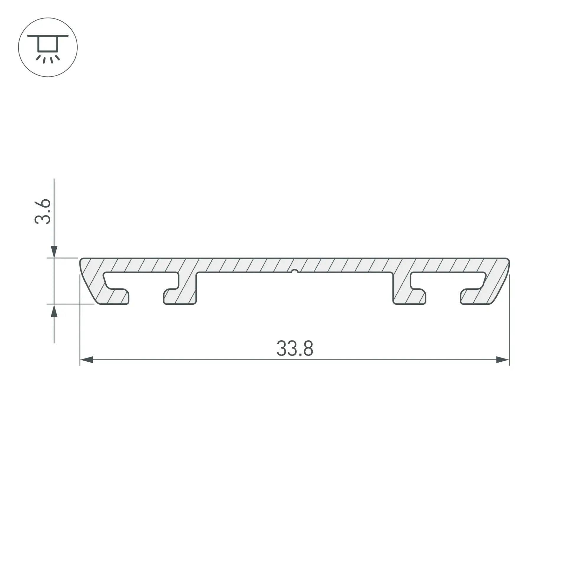 Профиль-держатель PHS-A-BASE-H3.6-2000 ANOD