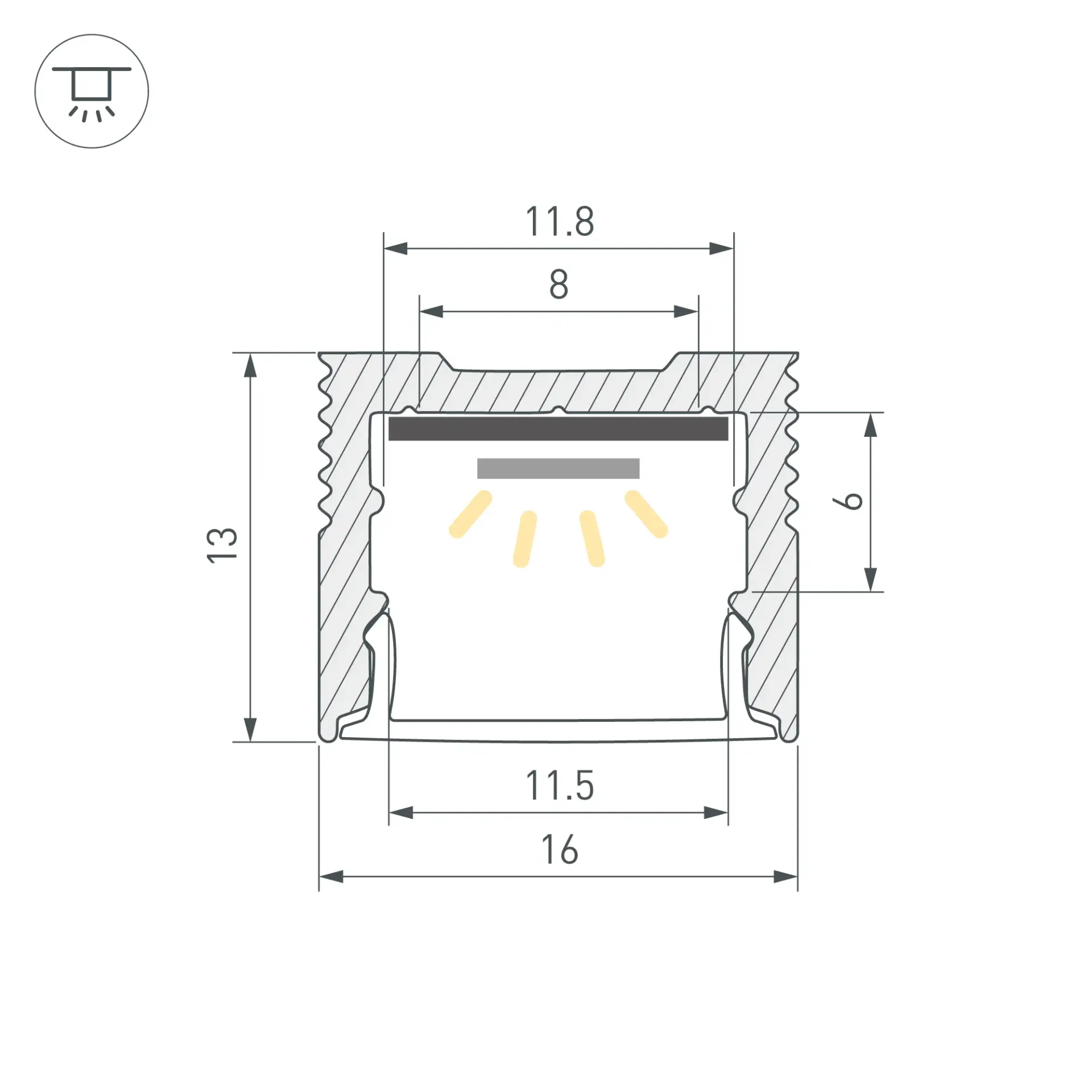 Профиль SL-SLIM-H13M-2000 ANOD, ракурс 3