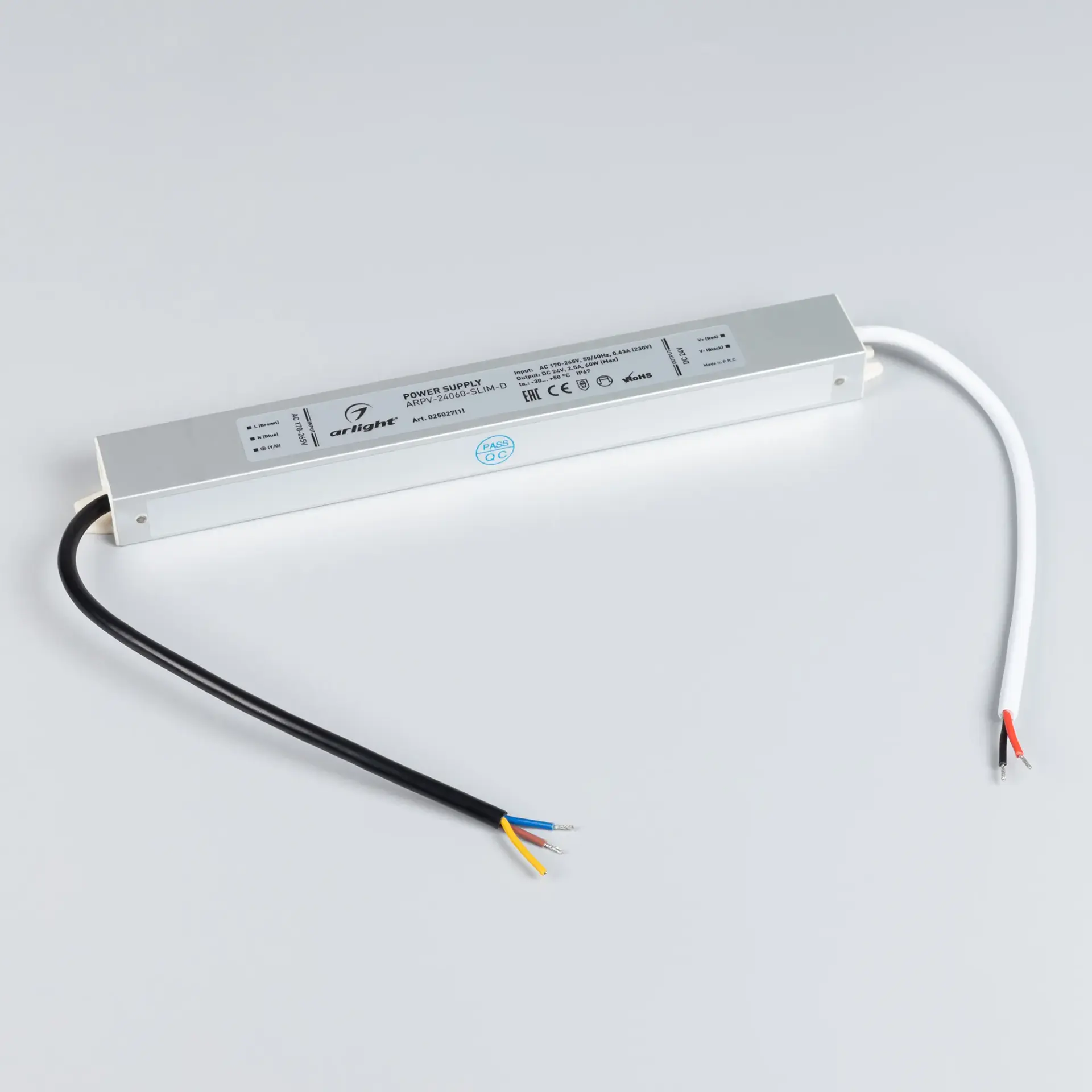 Блок питания ARPV-24060-SLIM-D (24V, 2.5A, 60W), ракурс 2