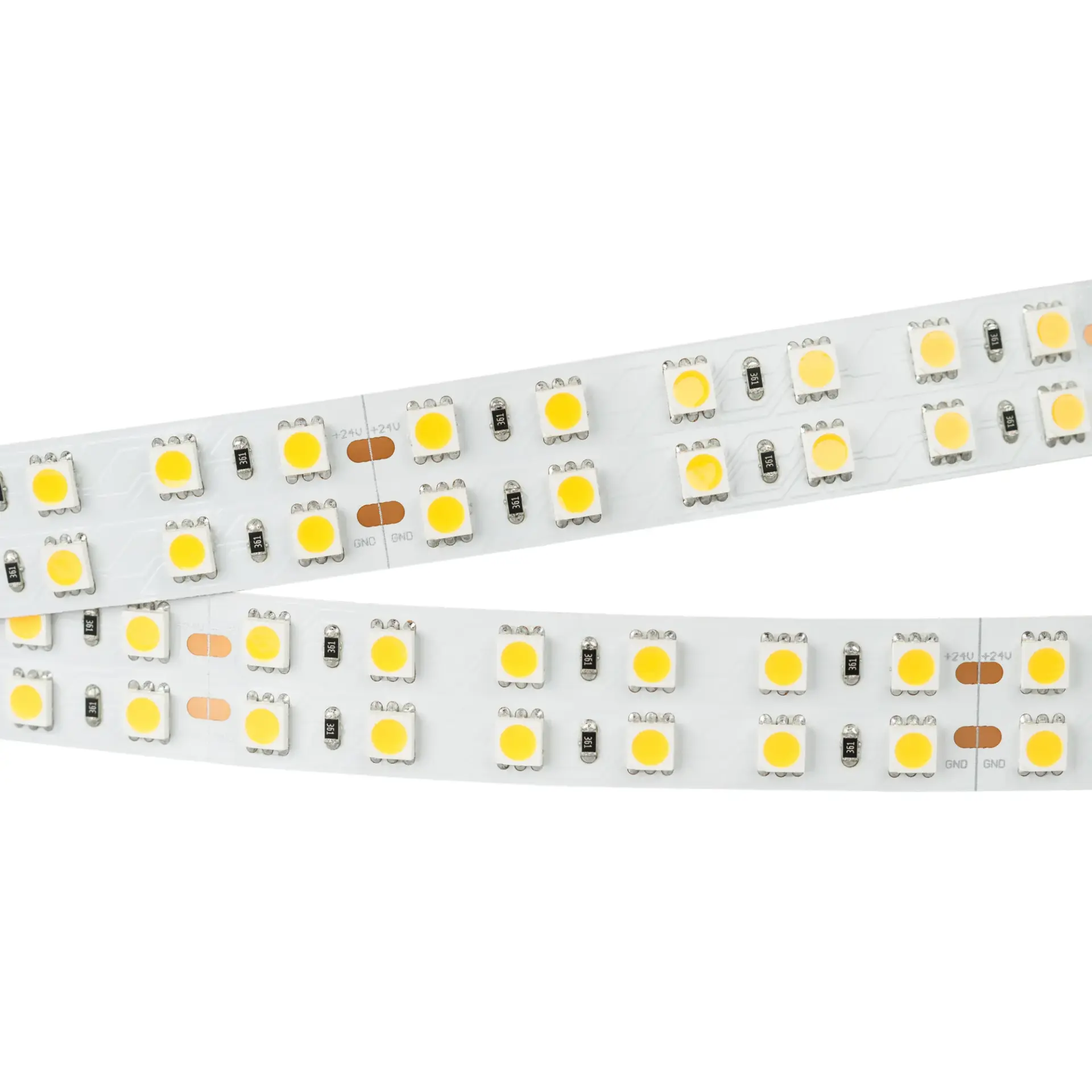 Светодиодная лента RT-B144-19mm 24V White6000 (34.4 W/m, IP20, 5060, 5m), ракурс 2