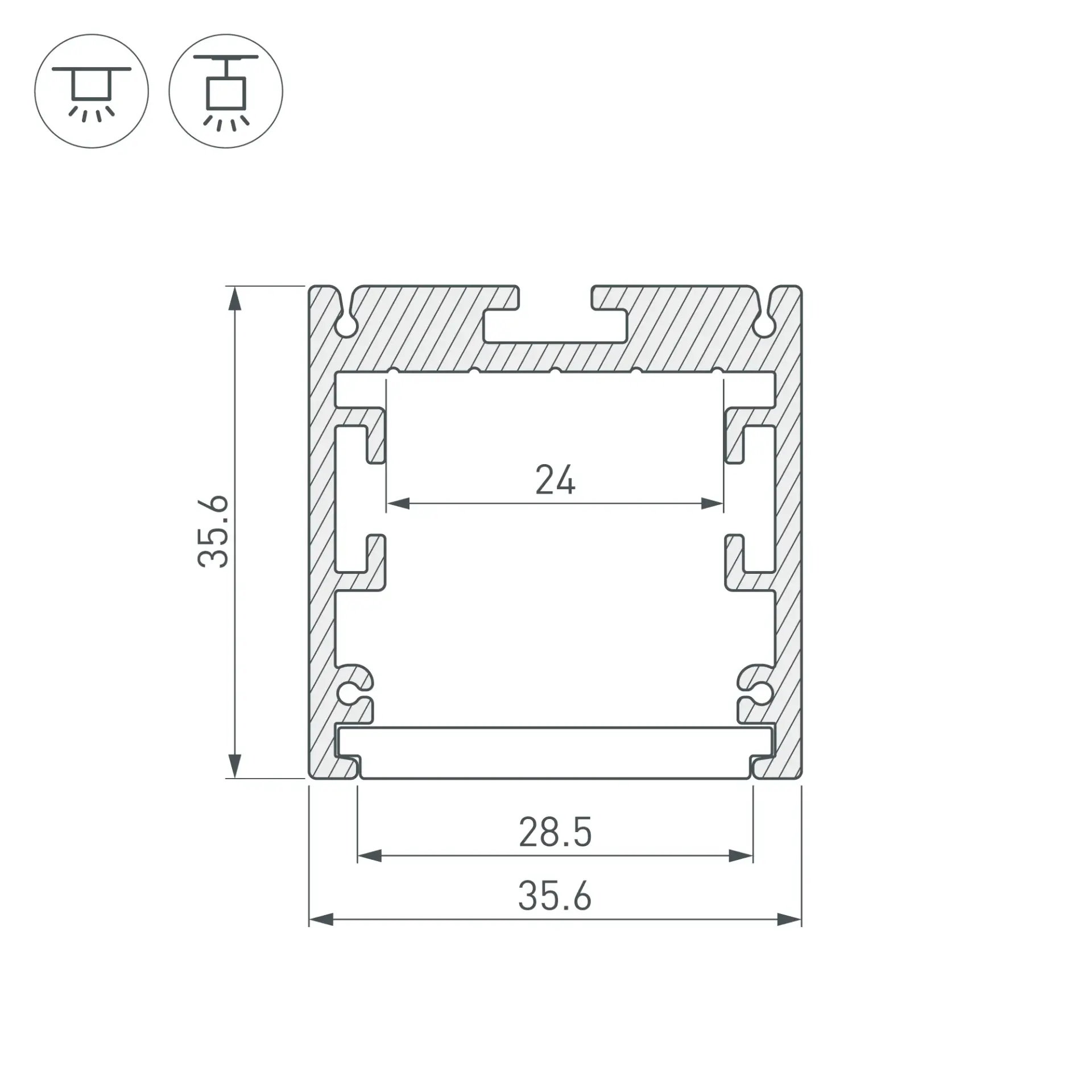 Профиль SL-ARC-3535-D1500-A90 BLACK (1180мм, дуга 1 из 4), ракурс 3