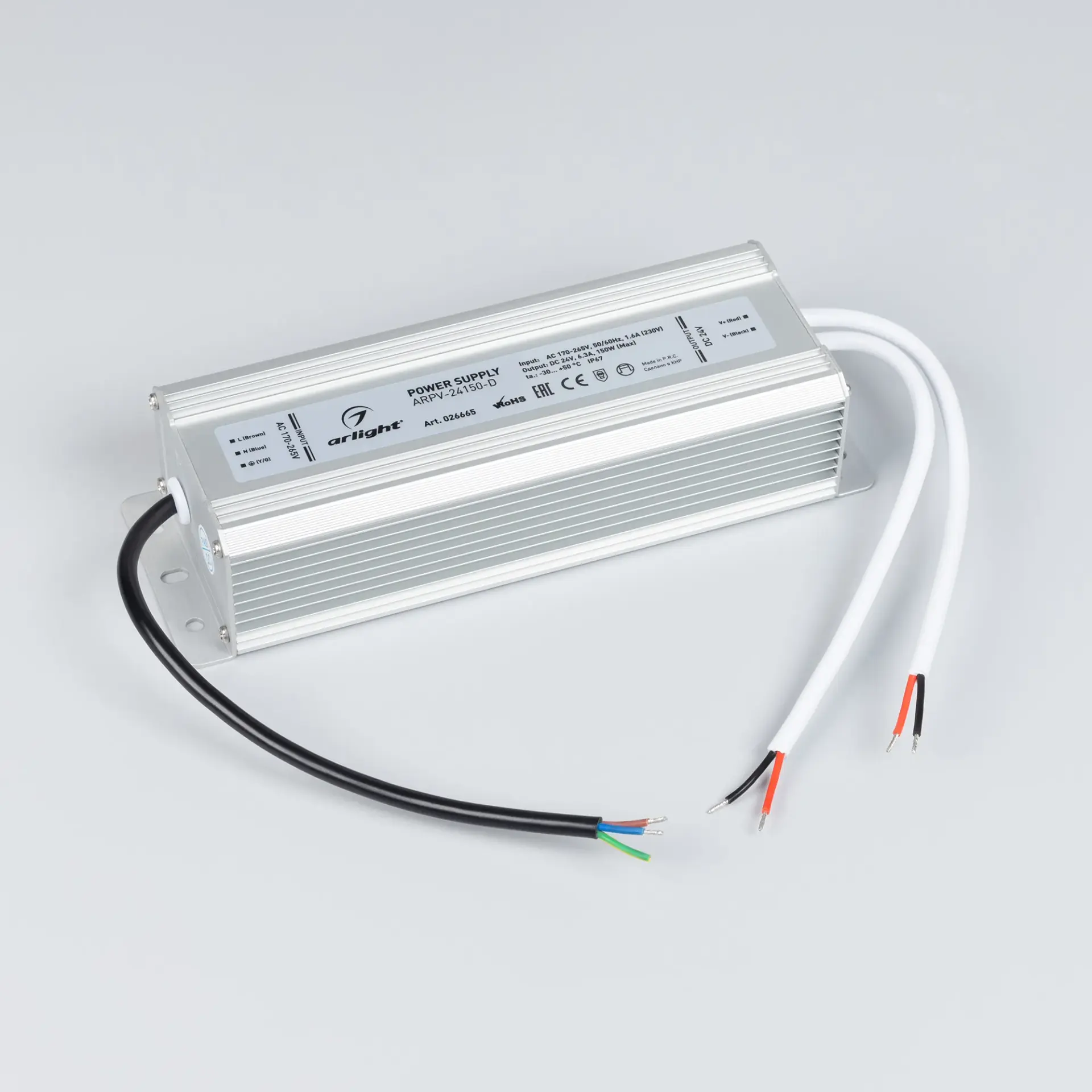 Блок питания ARPV-24150-D (24V, 6.3A, 150W), ракурс 2