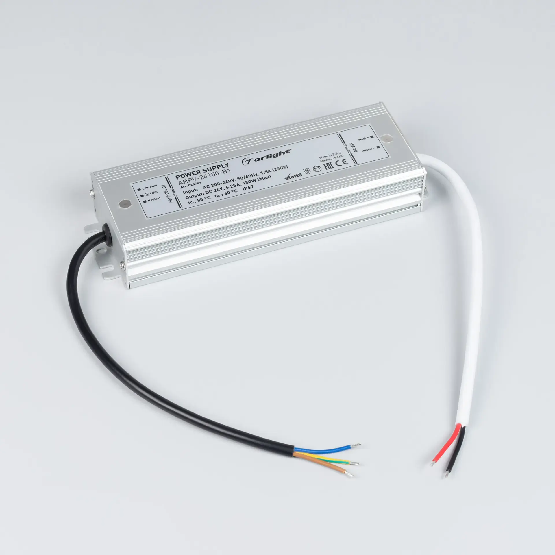 Блок питания ARPV-24150-B1 (24V, 6,3A, 150W), ракурс 2