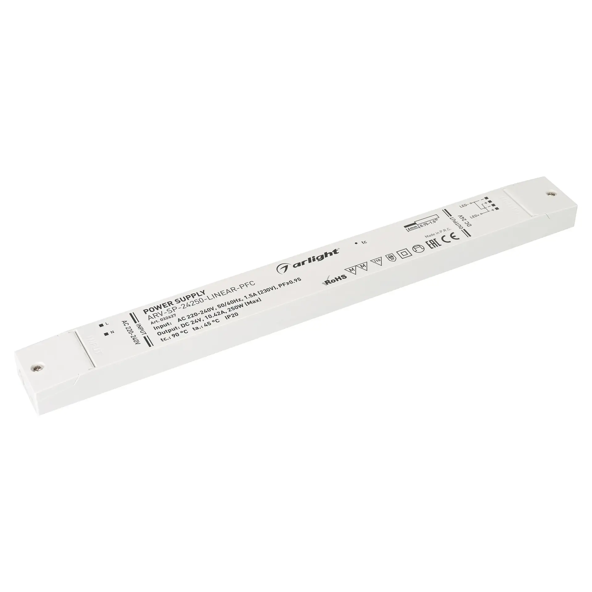 Блок питания ARV-SP-24250-LINEAR-PFC (24V, 10.42A, 250W)