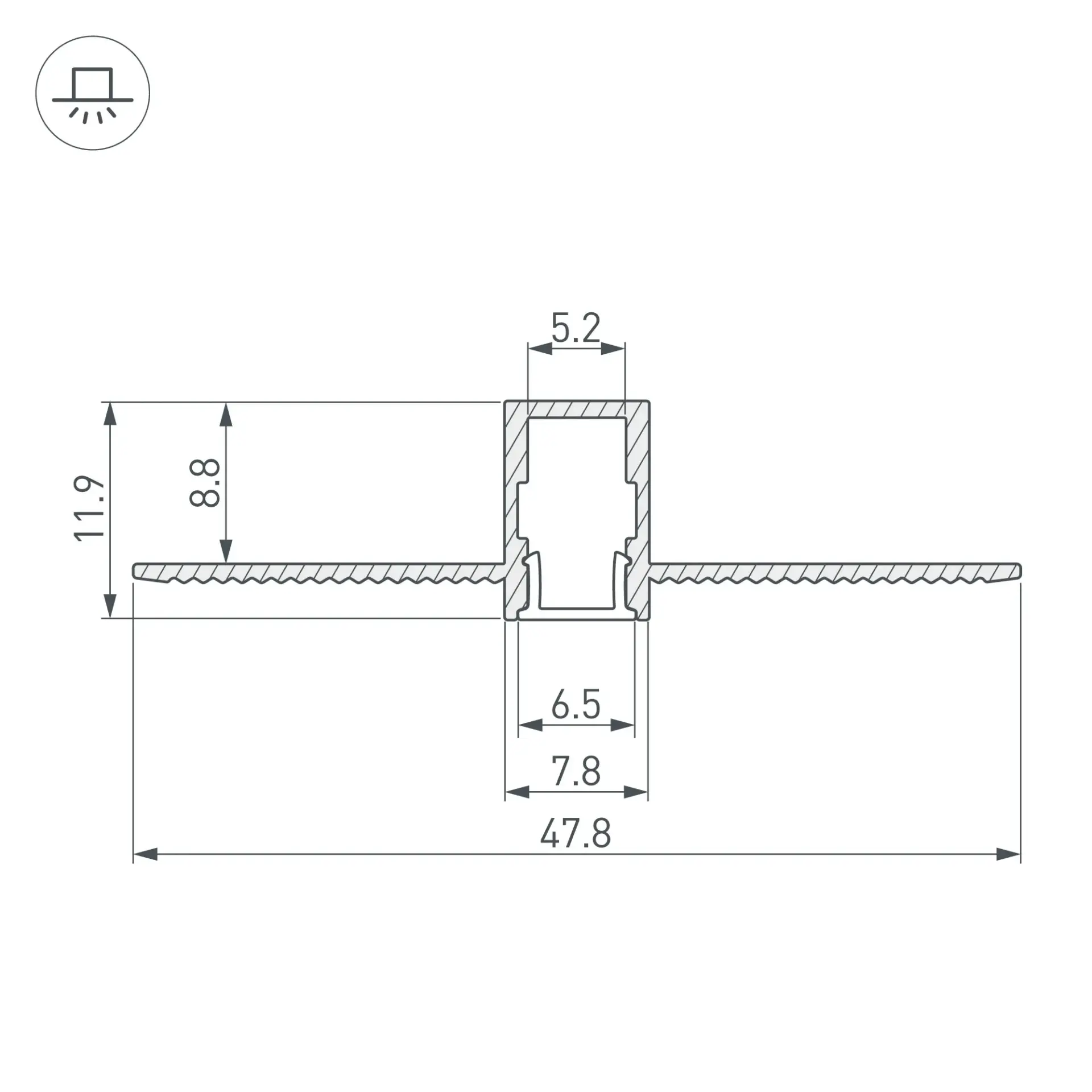 Профиль SL-LINIA8-FANTOM-2000 ANOD, ракурс 3