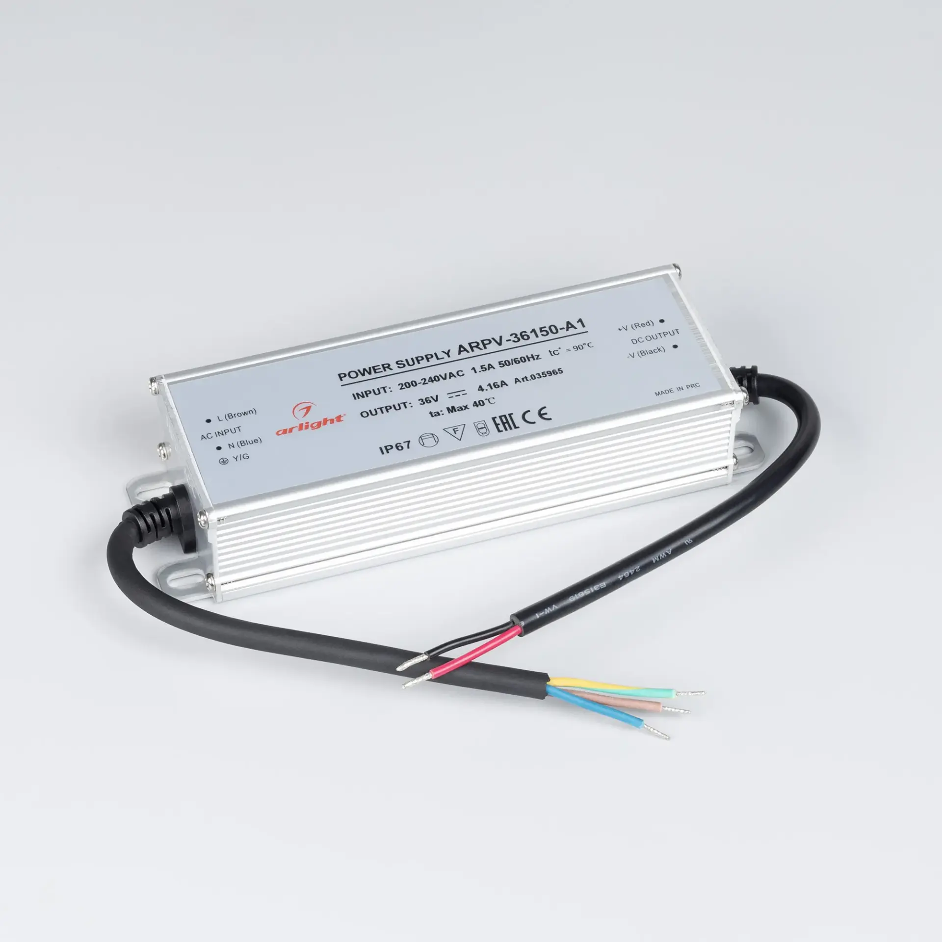 Блок питания ARPV-36150-A1 (36V, 4.16A, 150W), ракурс 2