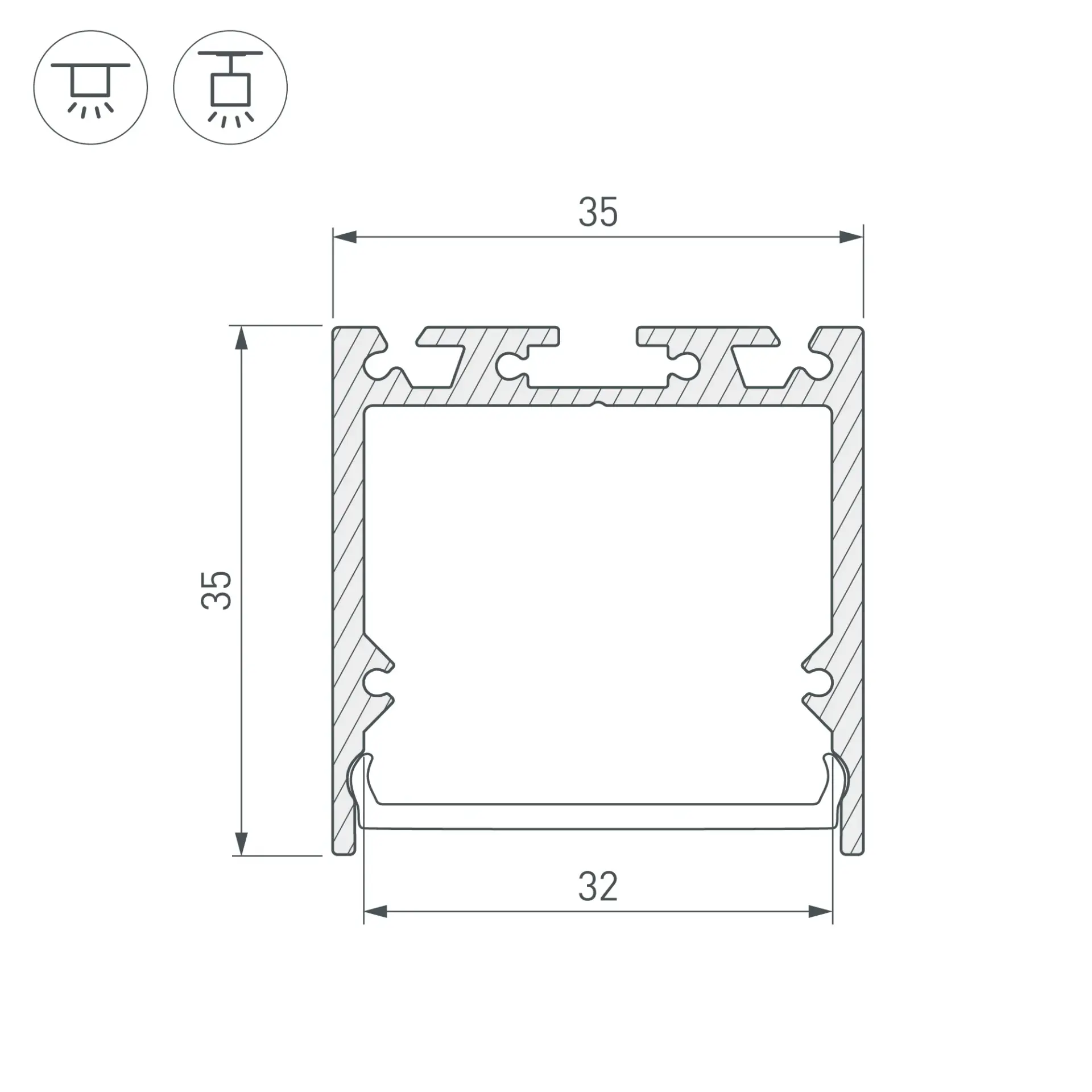 Профиль SL-LINE-3535-3000 ANOD, ракурс 4