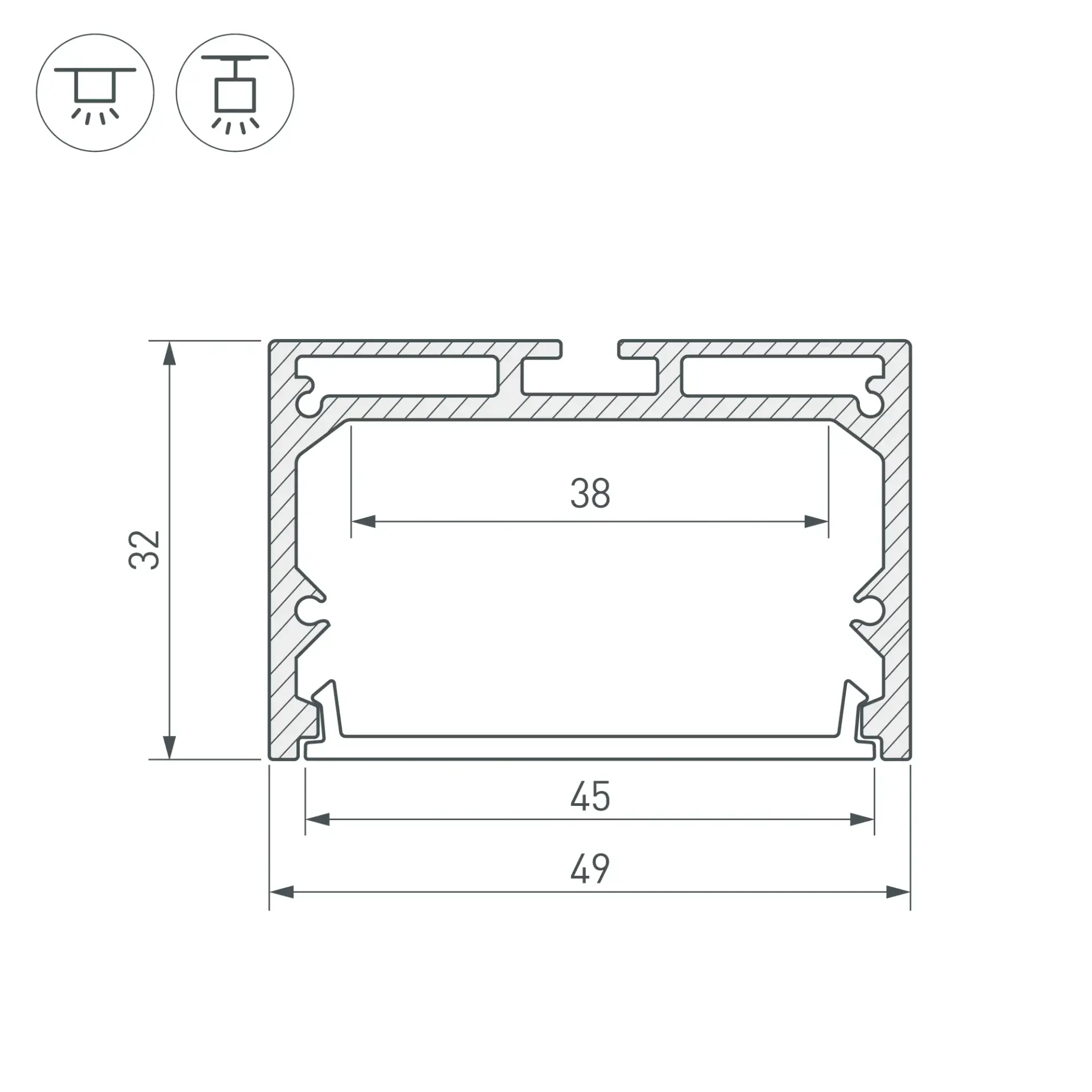 Профиль SL-LINE-4932-3000 BLACK, ракурс 3