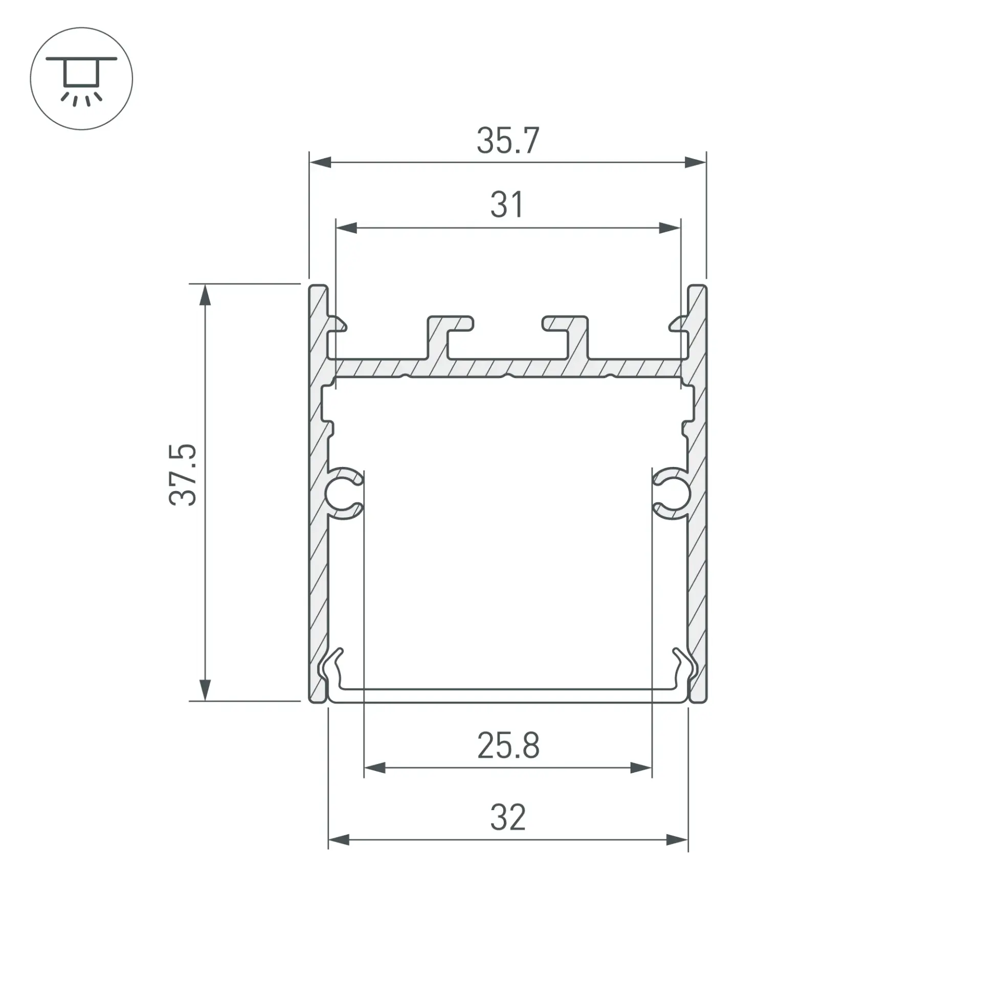 Профиль SL-LINE-3638-LW-2000 WHITE, ракурс 2