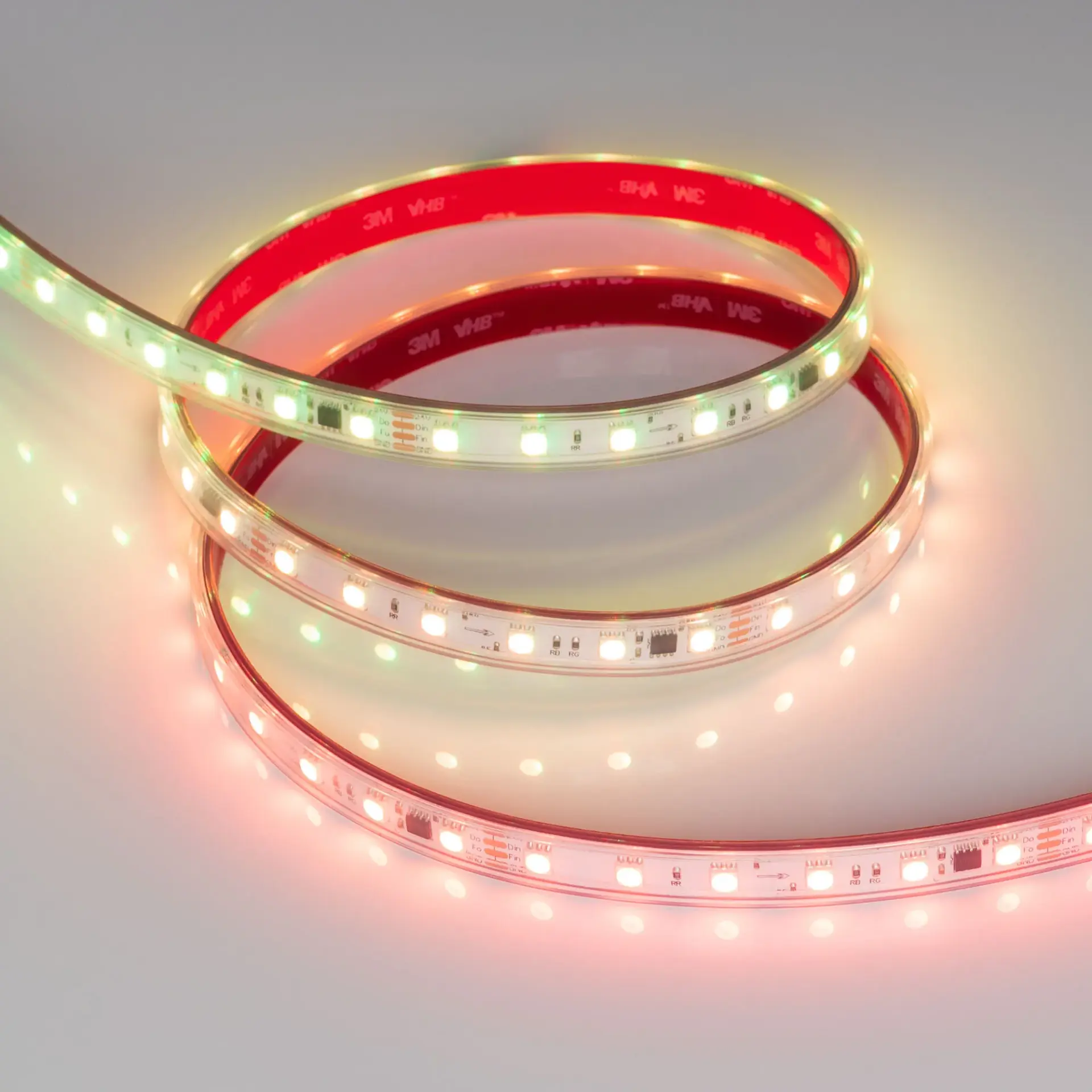Светодиодная лента герметичная SPI-PS-B60-12mm 24V RGB-PX6-BPT (12 W/m, IP67, 5060, 5m), ракурс 4