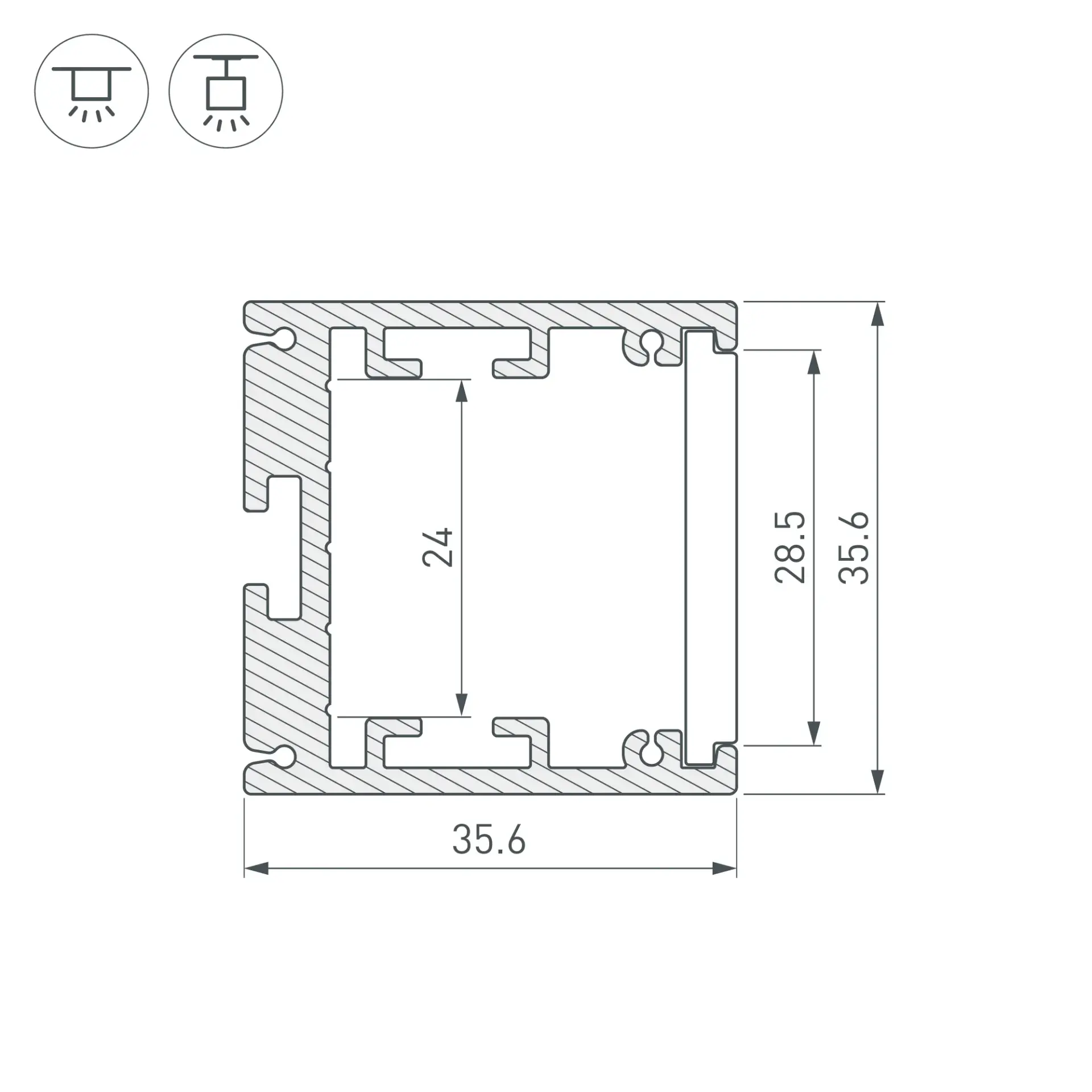 Профиль SL-ARC-3535-D320-N90 WHITE (260мм, дуга 1 из 4), ракурс 2