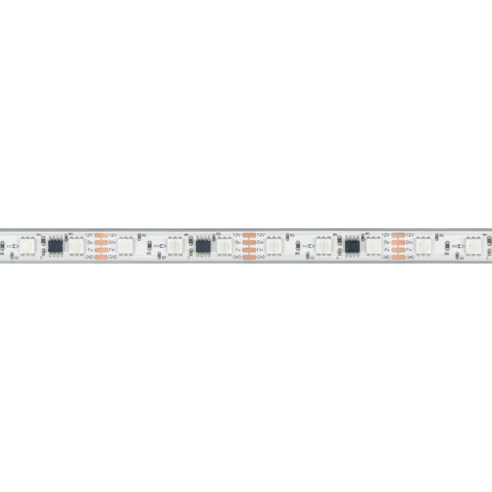 Светодиодная лента герметичная SPI-PS-B60-12mm 12V RGB-PX3-BPT (12 W/m, IP67, 5060, 5m), ракурс 2