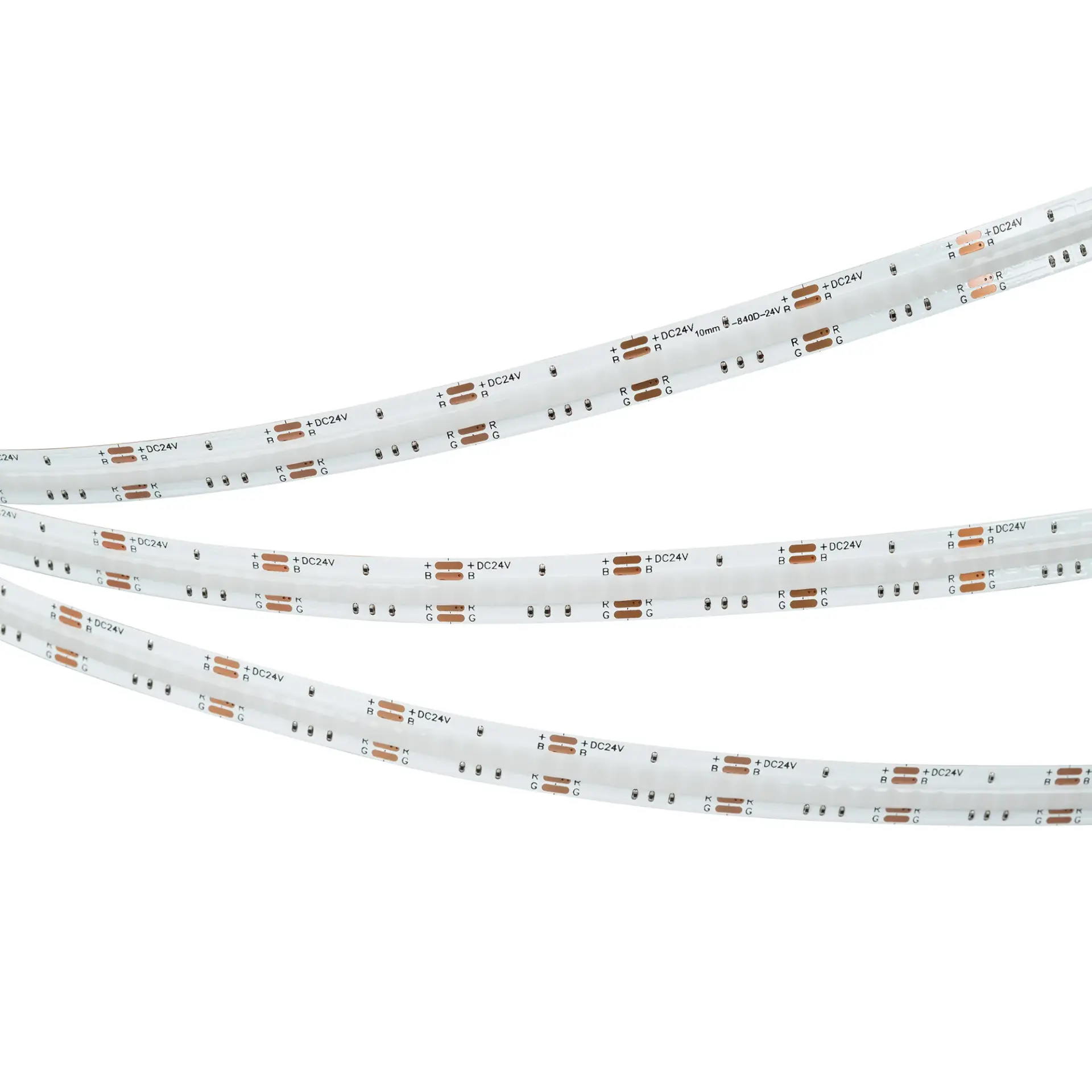 Светодиодная лента COB-X840-10mm 24V RGB (16 W/m, IP20, CSP, 5m), ракурс 2