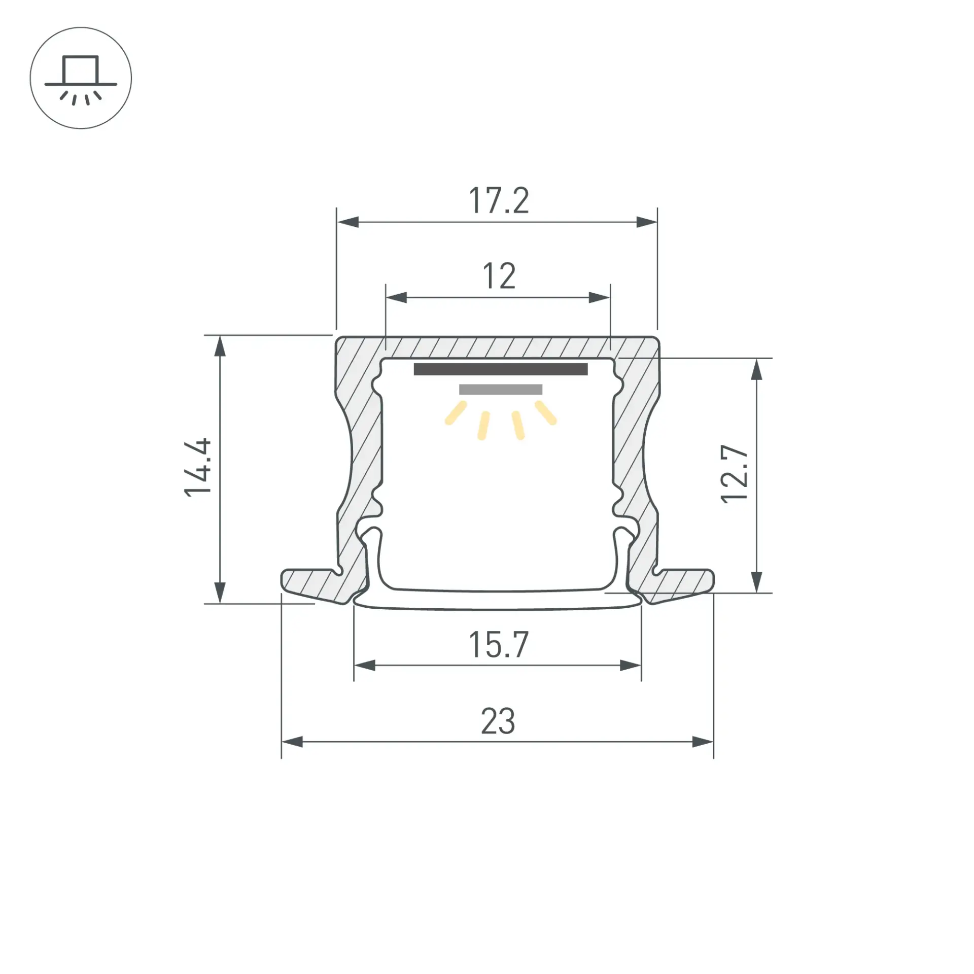 Профиль ARH-LINE-2315-F-2000 ANOD GOLD, ракурс 3