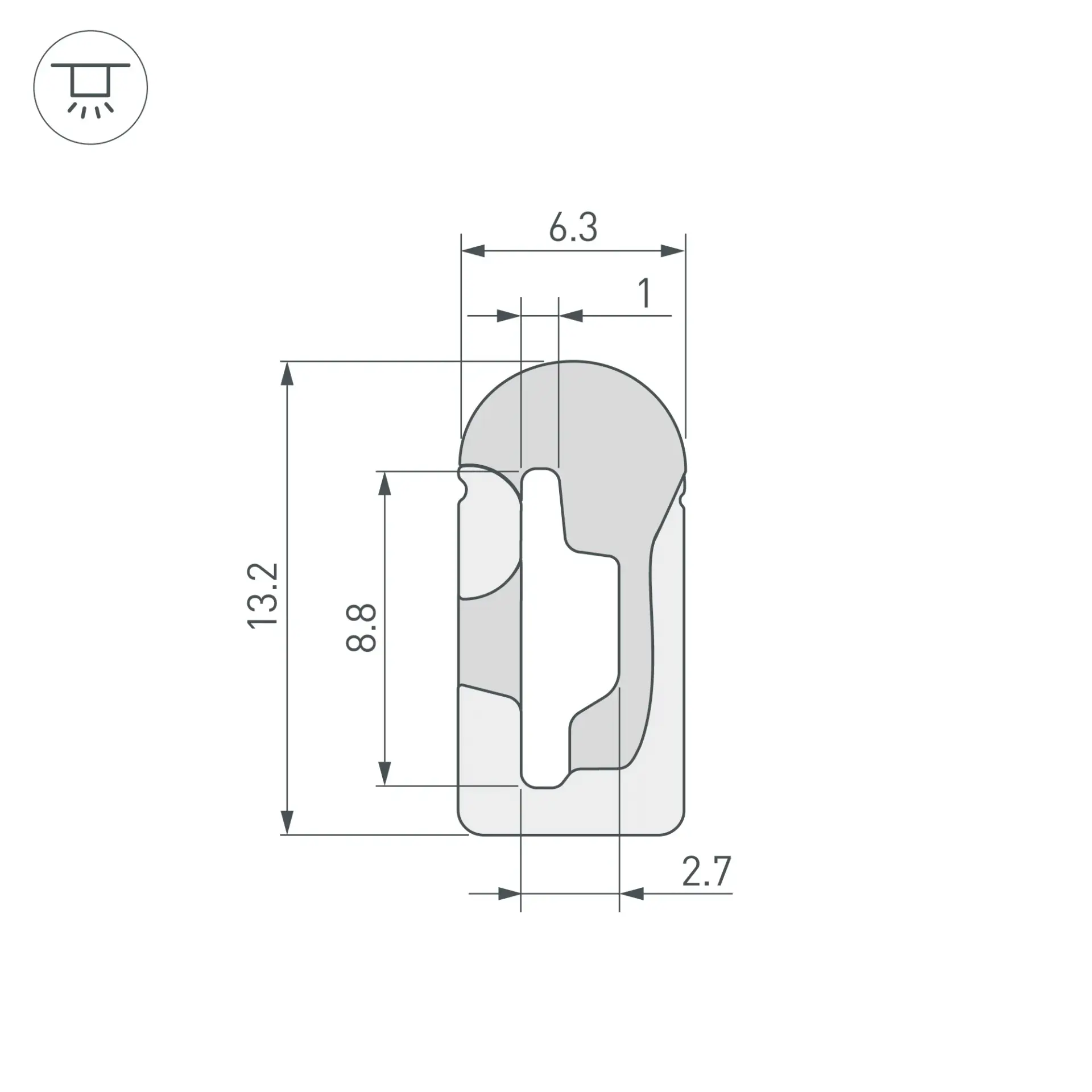 Силиконовый профиль WPH-FLEX-0613-SIDE-S8-5m WHITE