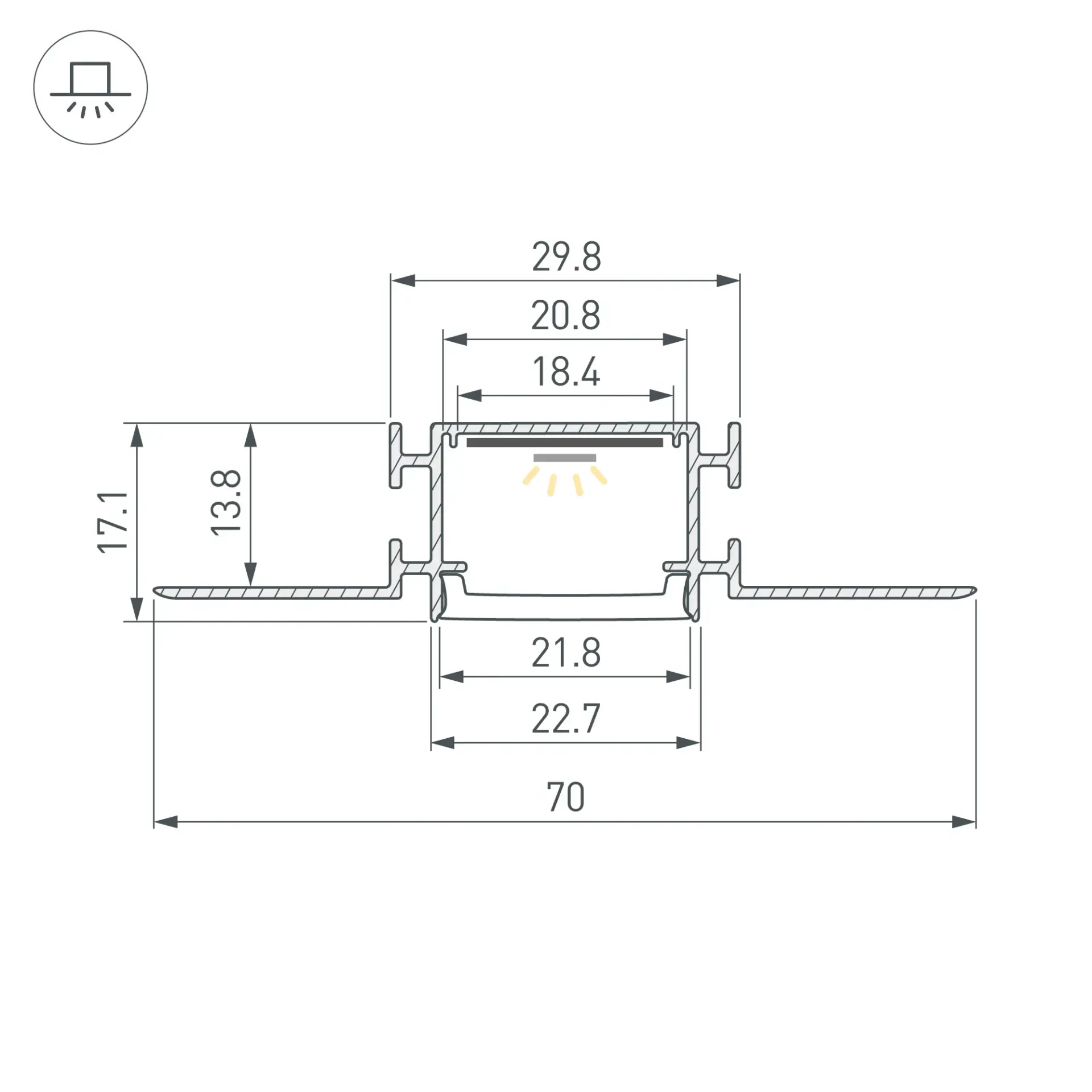 Профиль FANTOM-BENT-W23-SIDE-2000 ANOD, ракурс 4