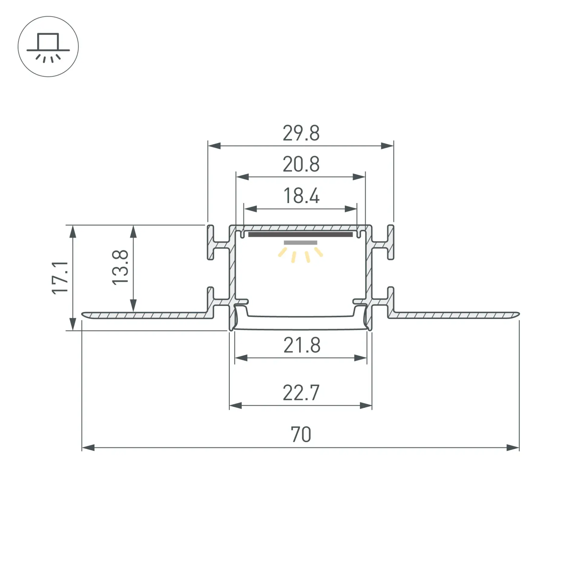 Профиль FANTOM-BENT-W23-TOP-2000 ANOD, ракурс 4