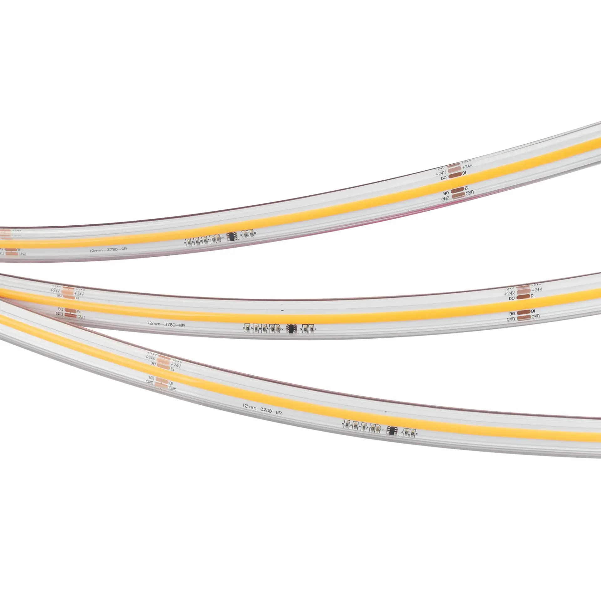 Светодиодная лента герметичная SPI-COB-PS-X378-14mm 24V Warm3000-PX63-BPT (7 W/m, IP67, 5m), ракурс 3