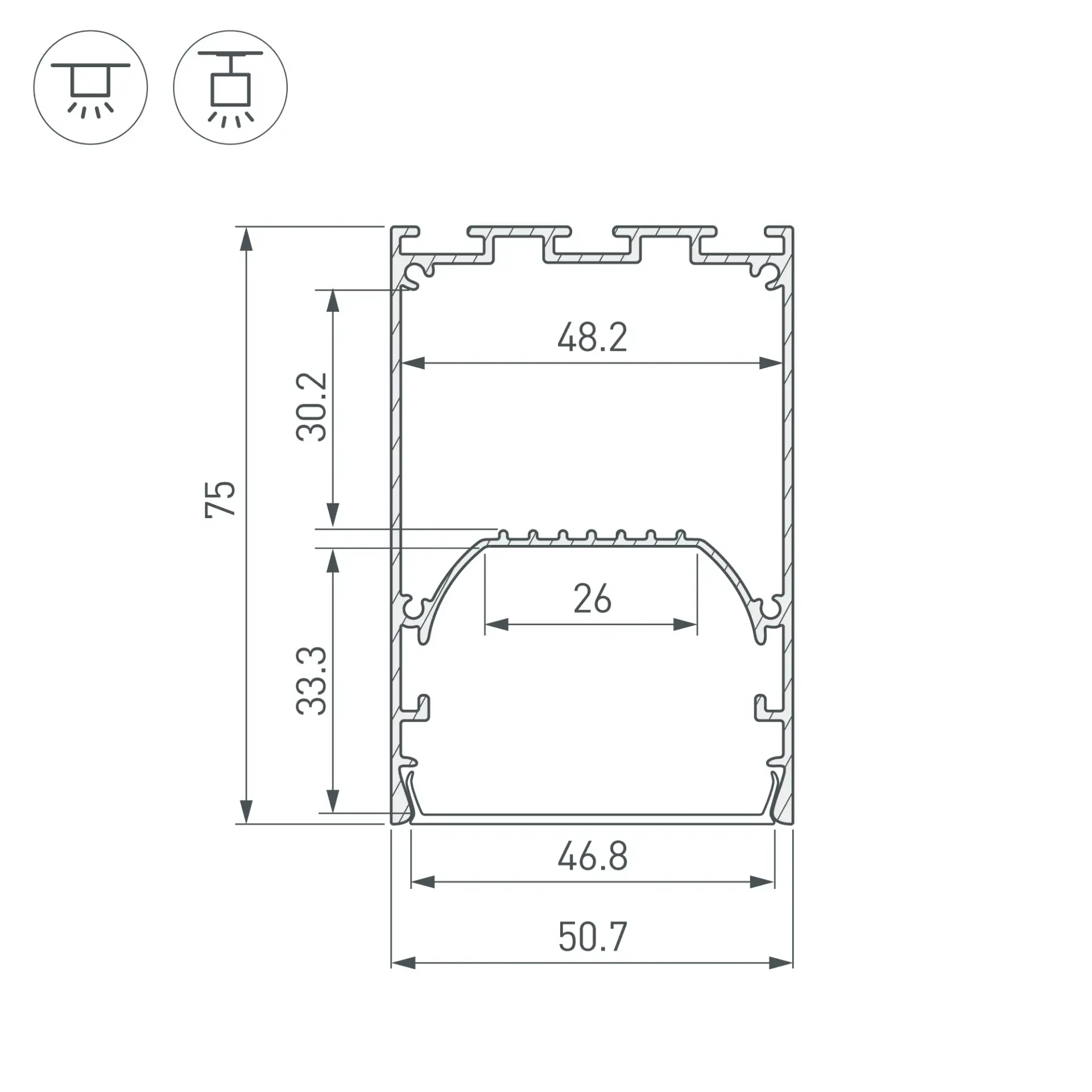 Профиль LINE-S-5075-2500 ANOD