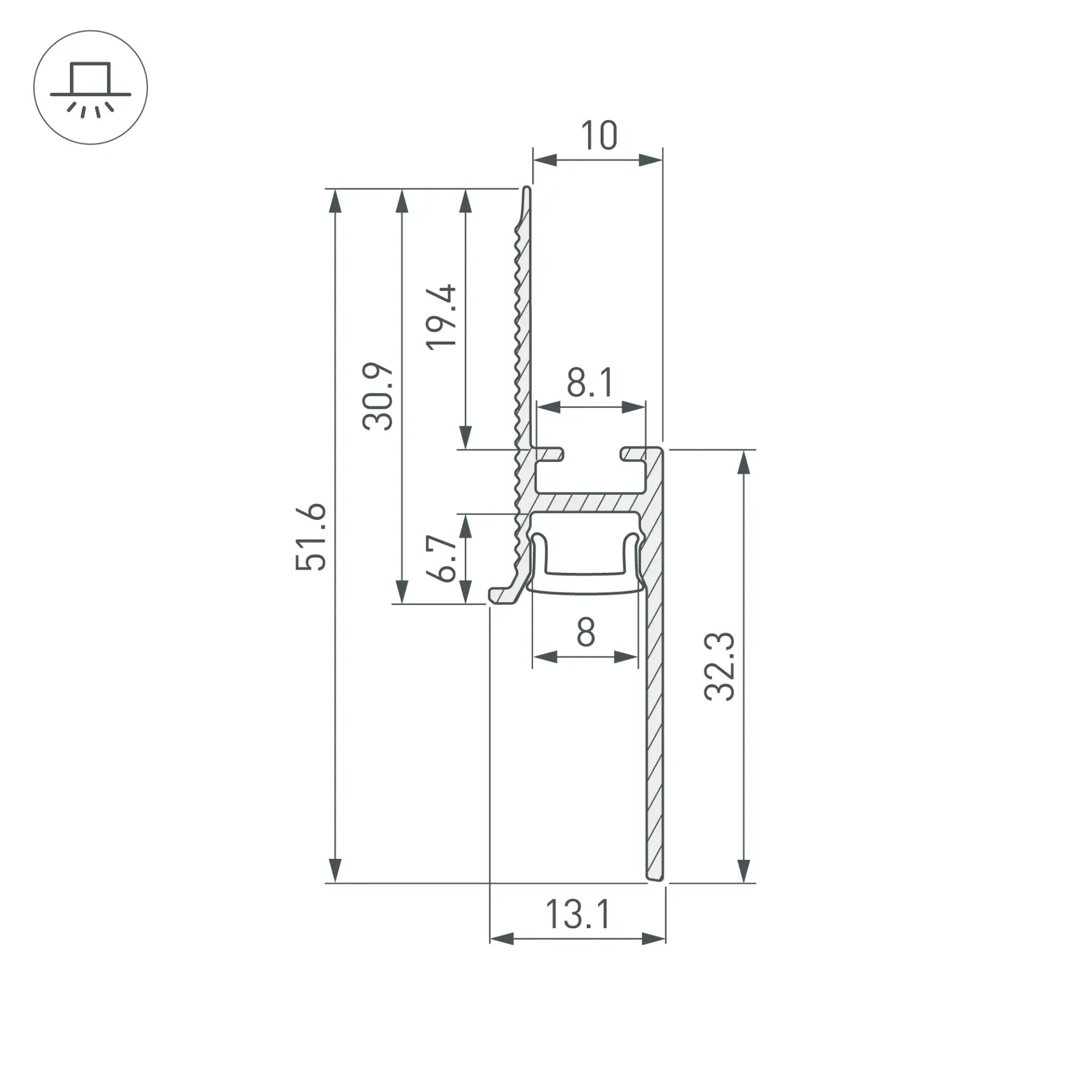 Профиль PLINTUS-FANTOM-H20-2000 BLACK, ракурс 4