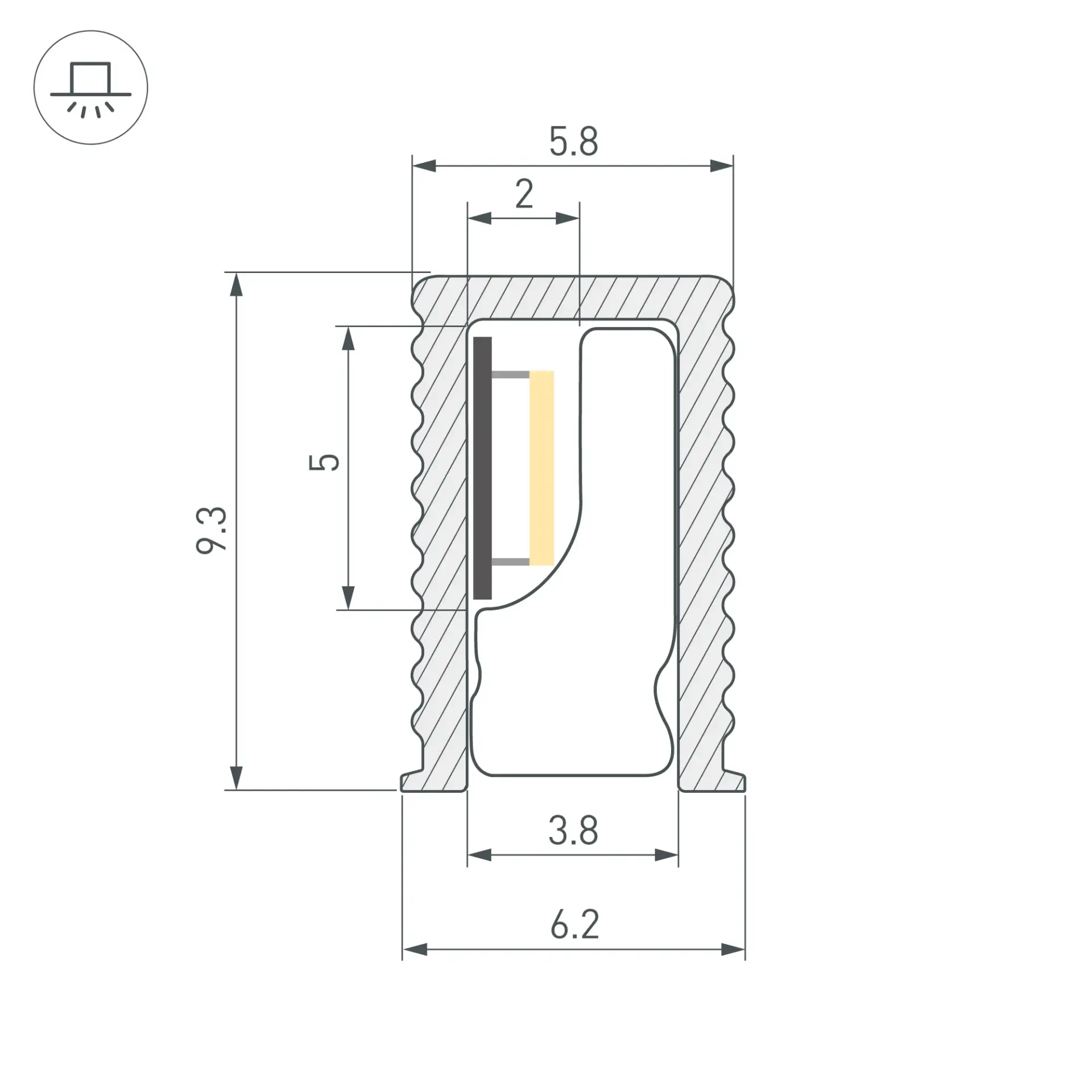 Профиль SL-MINI-6-H9-2000 ANOD BLACK, ракурс 4