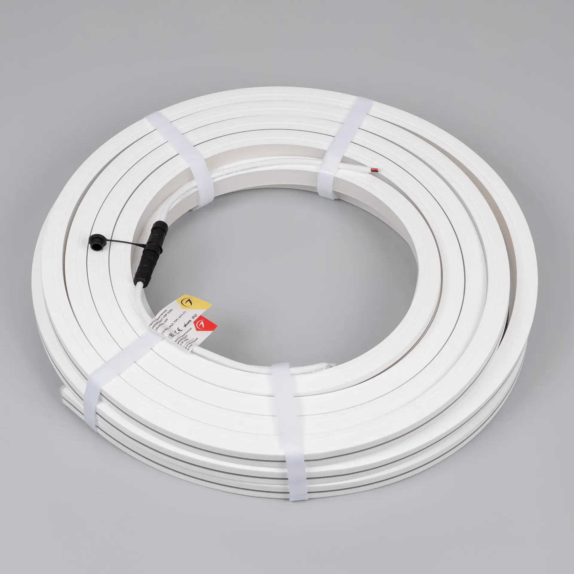 Гибкий неон MOONLIGHT-TOP-X280-20x20mm 24V Warm3500 (10 W/m, IP67, 15m, wire x1), ракурс 3
