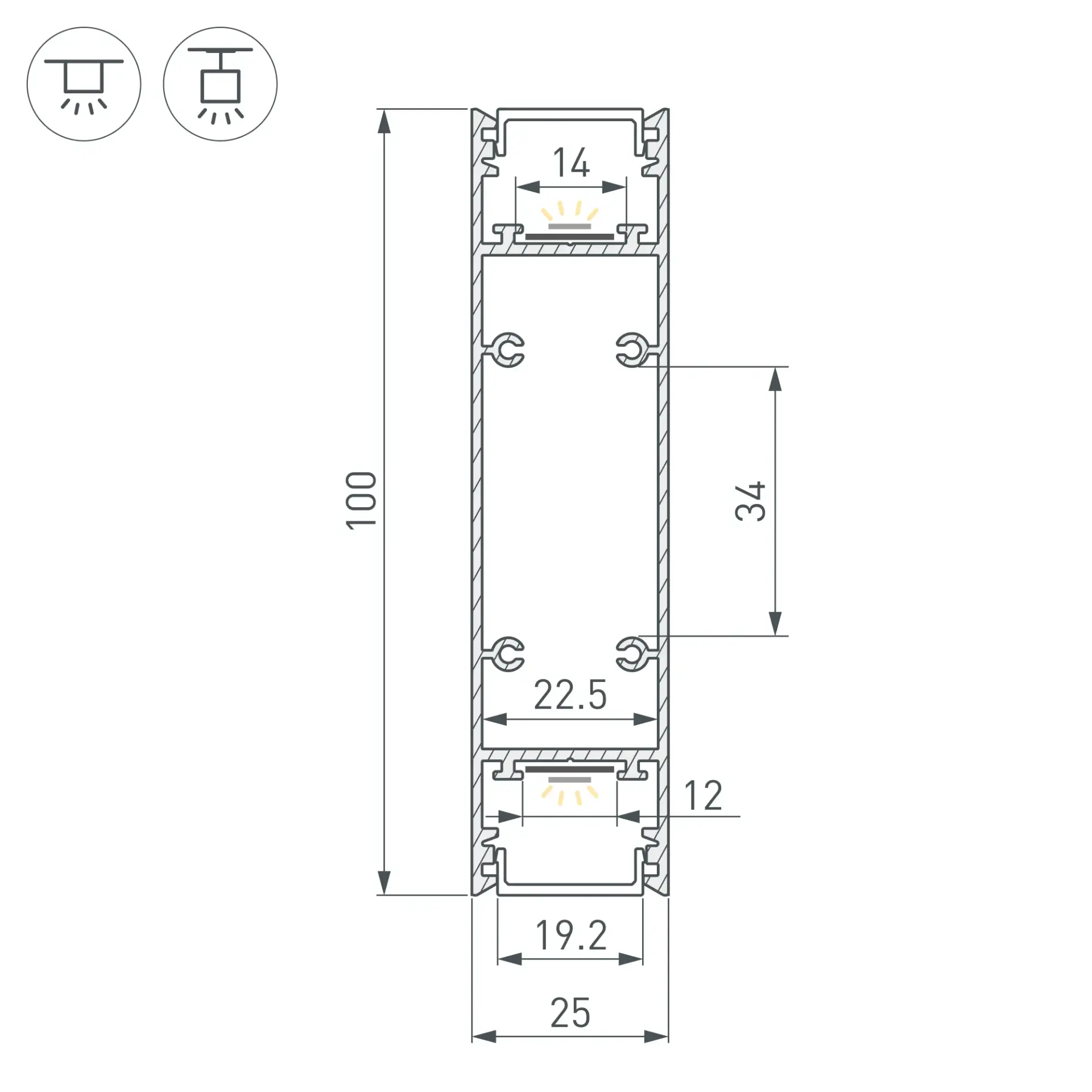 Профиль SL-LINE-25100-DUAL-2500 SILVER