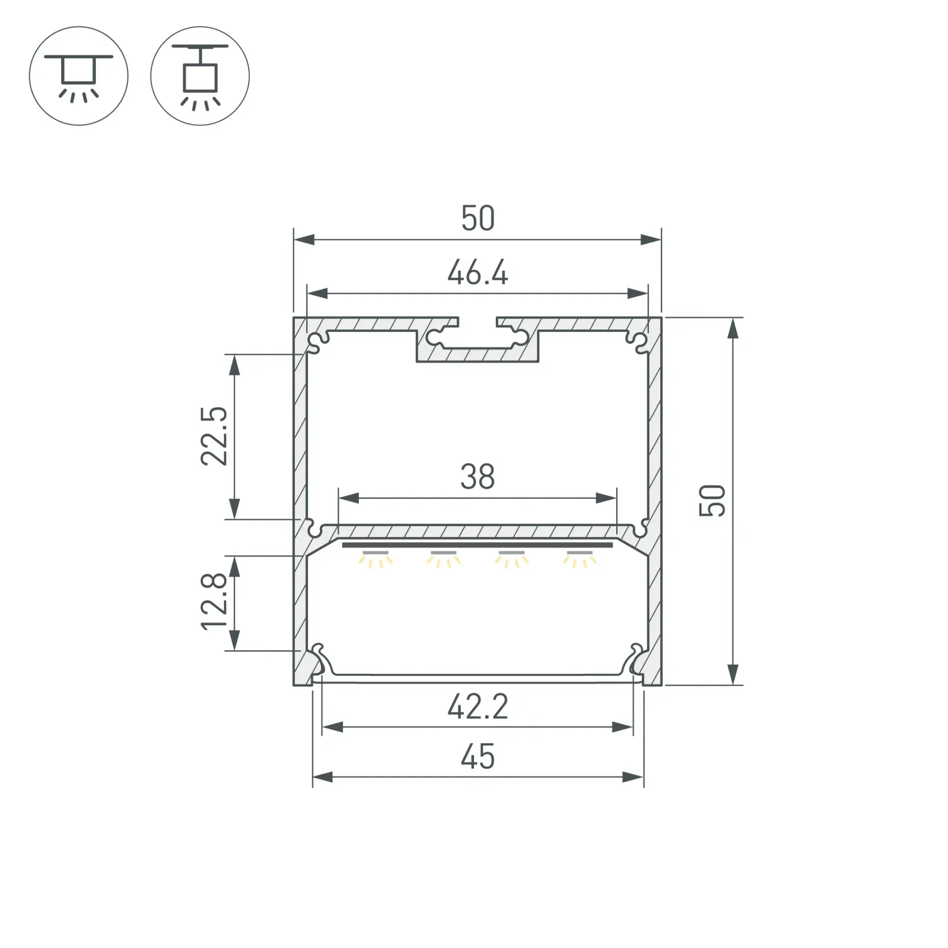 Профиль SL-LINE-5050-2000 WHITE (BY), ракурс 3