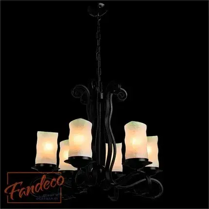 Люстра Arte Lamp A7915LM-6BK SCROLL — черный, ракурс 2