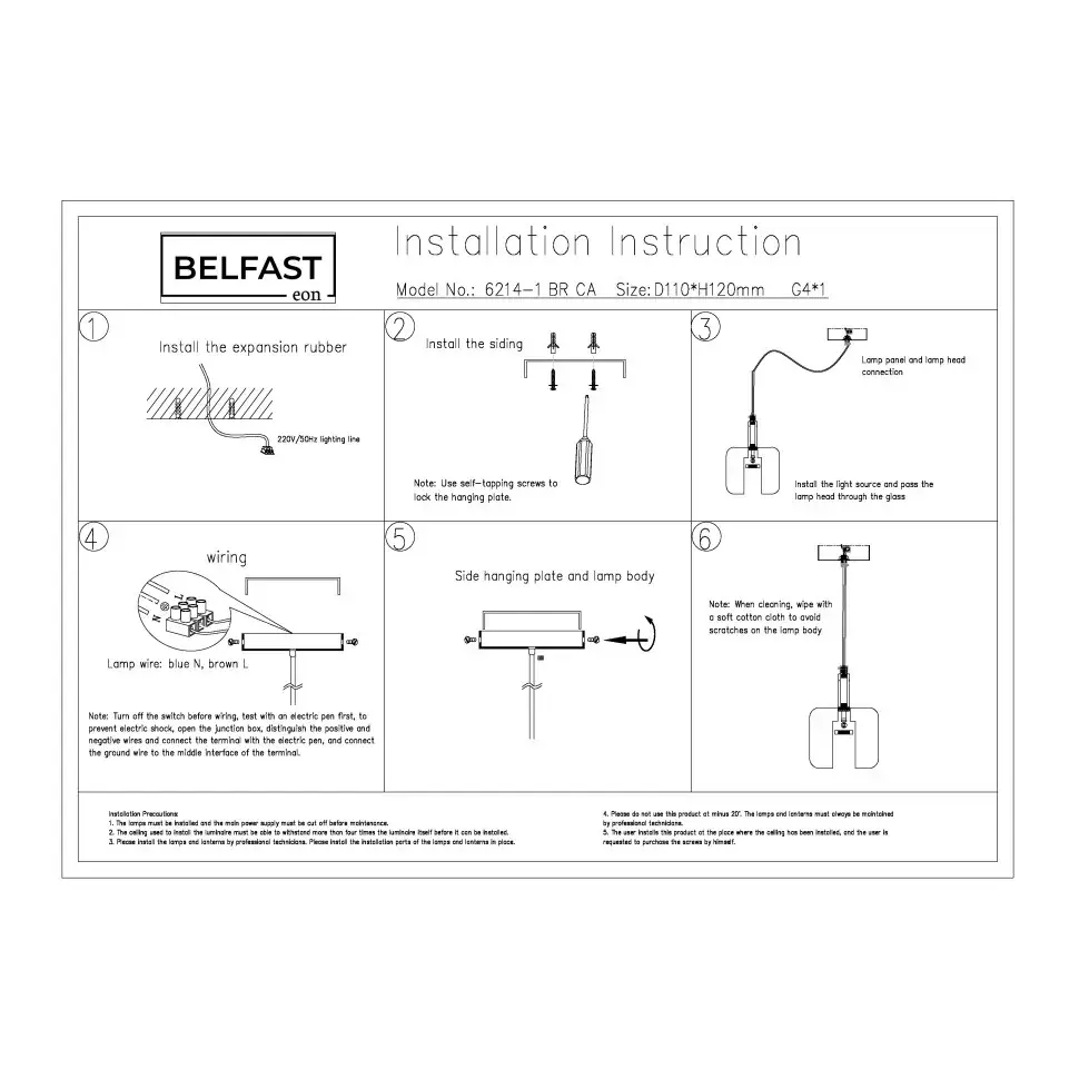 Светильник Belfast 6214-1 BR CA PANSY — латунь