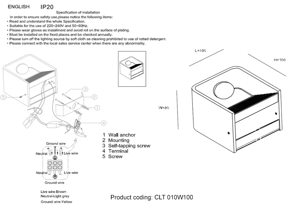 Бра Crystal Lux CLT 010W100 WH — белый