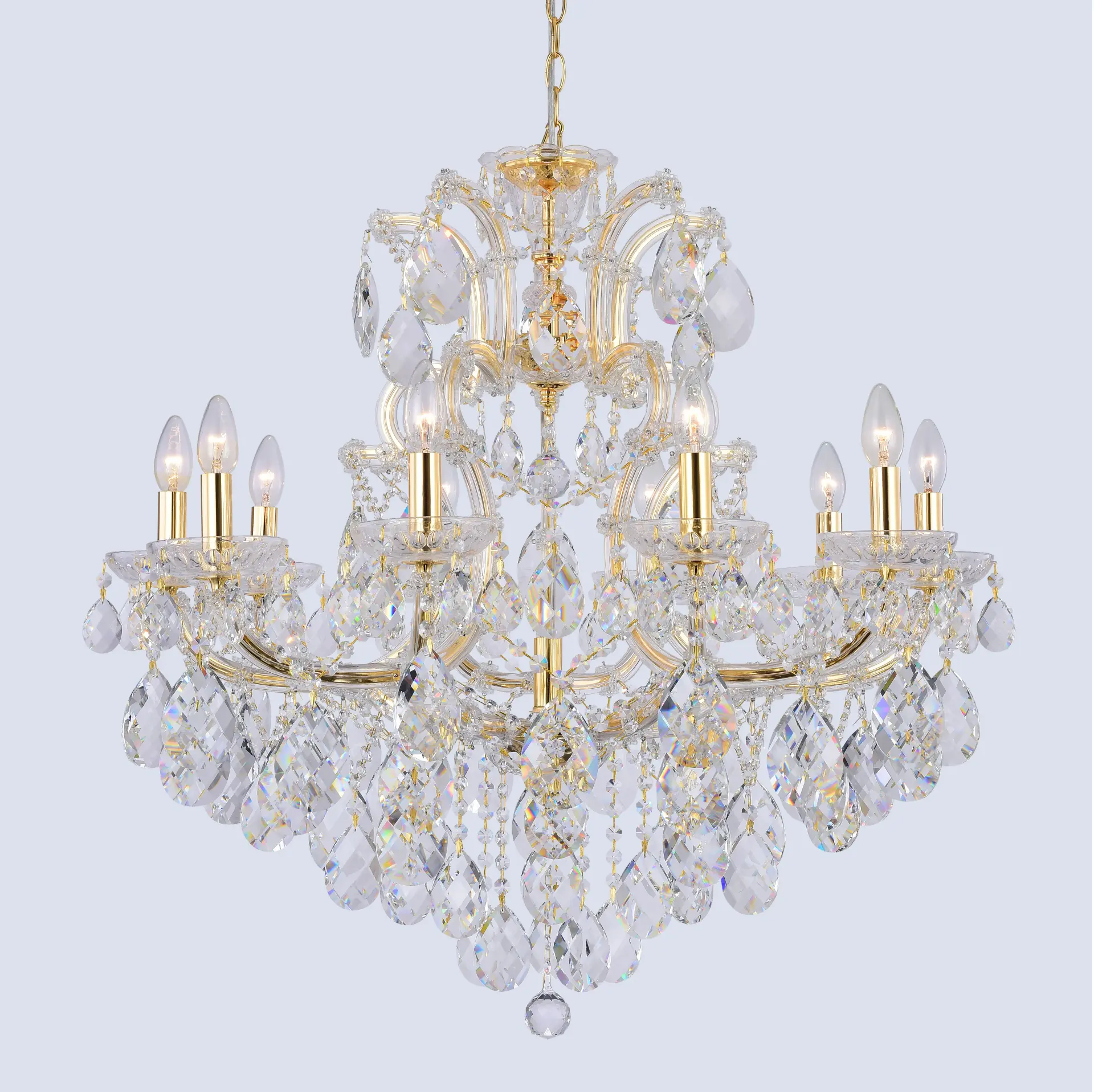 Люстра Crystal Lux ISABEL SP11 GOLD/TRANSPARENT — золотой, ракурс 2