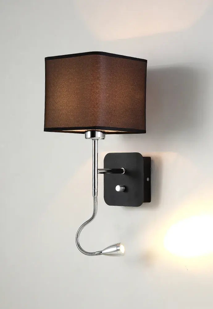 Бра Crystal Lux PACO AP2 CHROME/BLACK — черный, ракурс 2