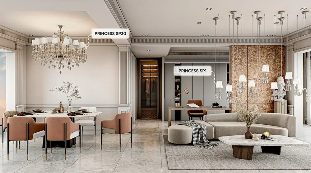Люстра Crystal Lux PRINCESS SP30 — хром, ракурс 3