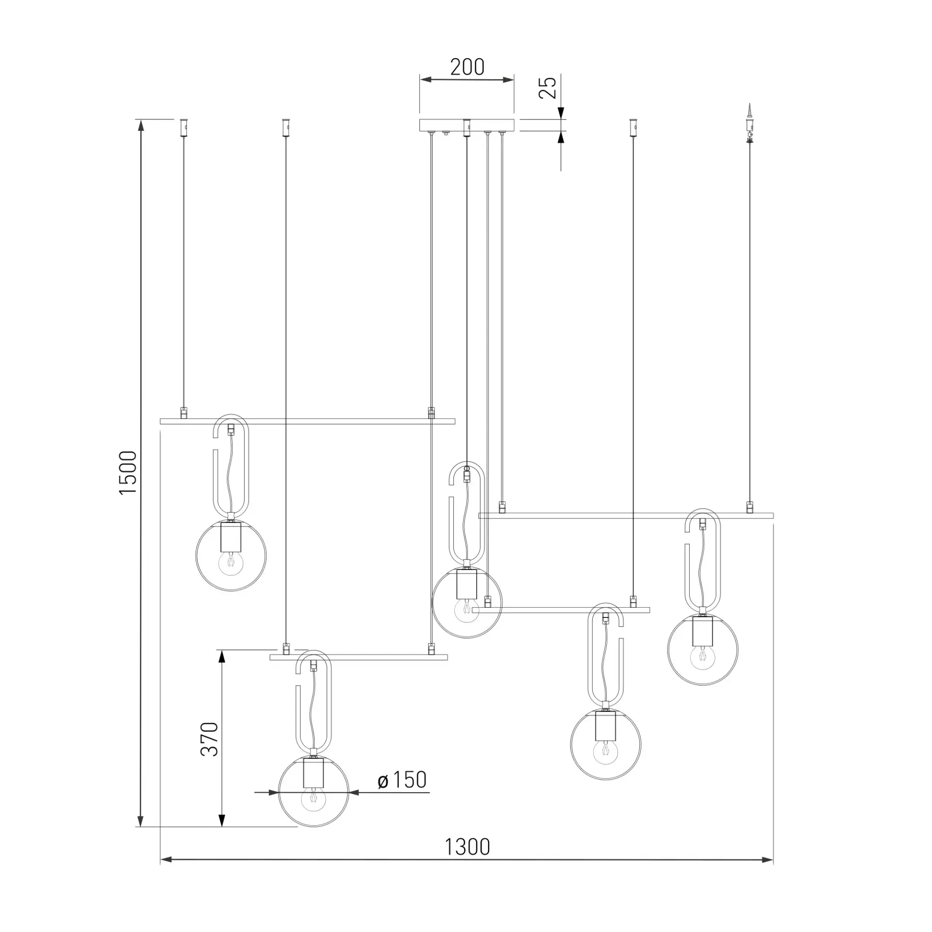 Люстра Eurosvet 70143/5 черный RICHE, ракурс 5