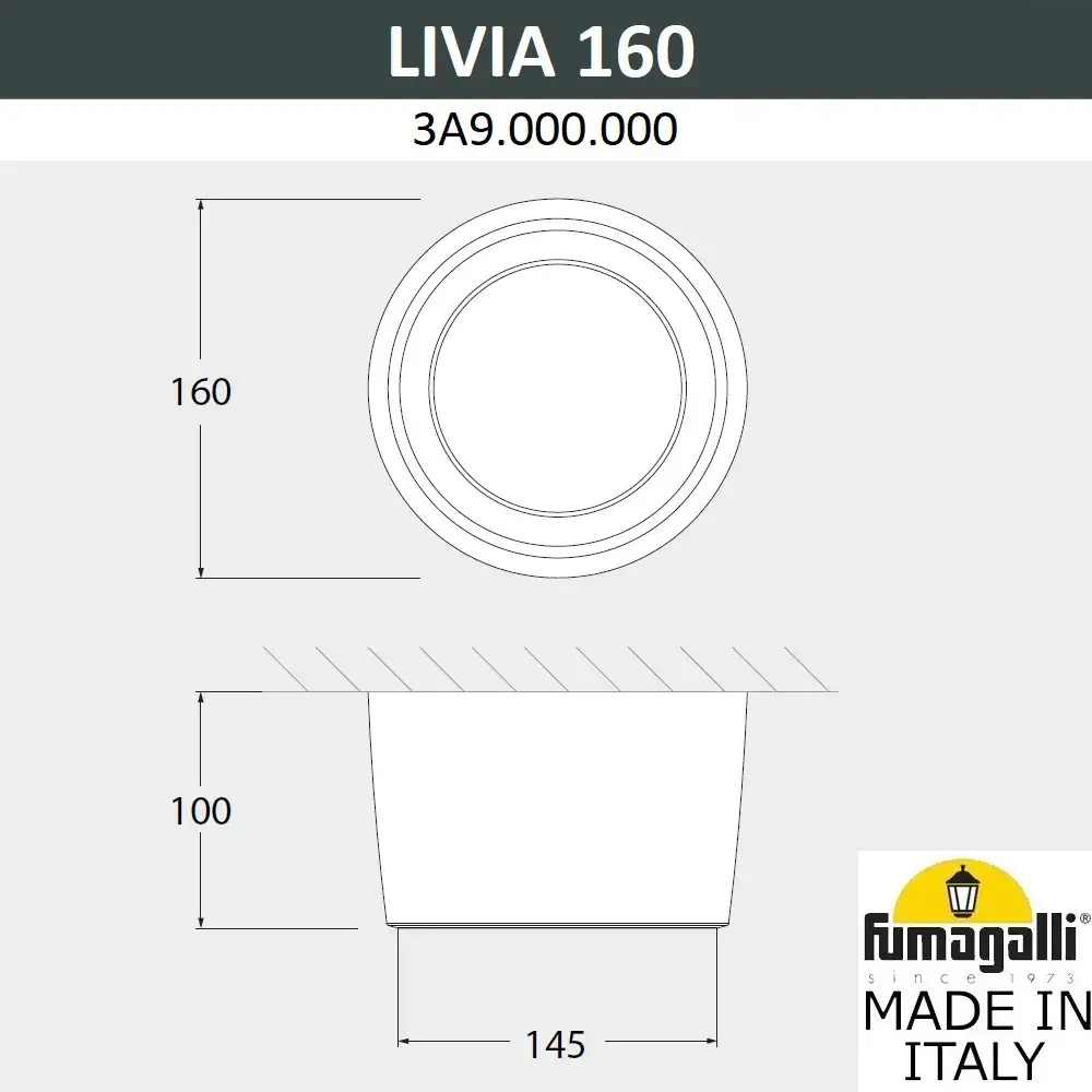 Потолочный уличный светильник Fumagalli 3A9.000.000.WXD1L LIVIA 160 — белый, ракурс 2