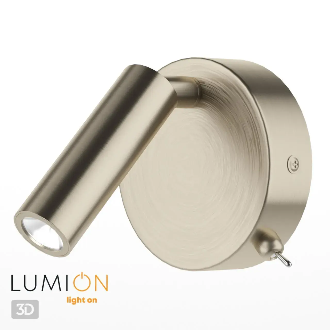 Бра Lumion матовый бронзовый металл со строгой геометрией и направленным источником света, ракурс 4