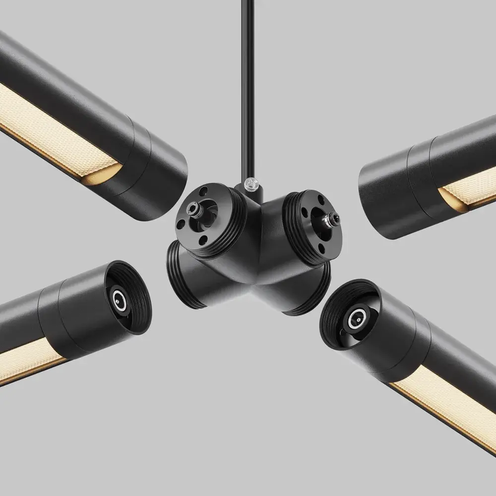 Ввод питания Maytoni ACCESSORIES FOR SYSTEM SHELF — модульные, черный, ракурс 2