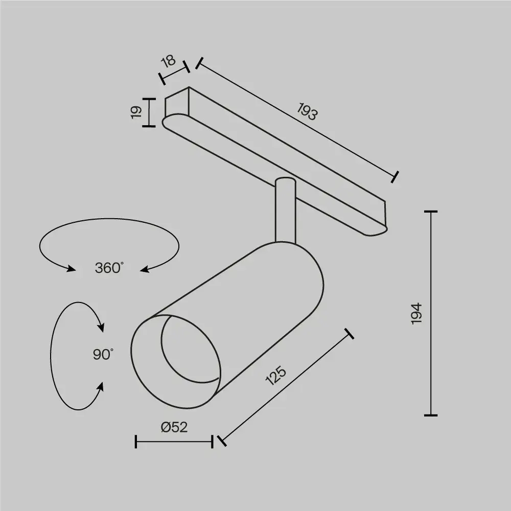 Трековый светильник Maytoni FOCUS LED — магнитные, латунь